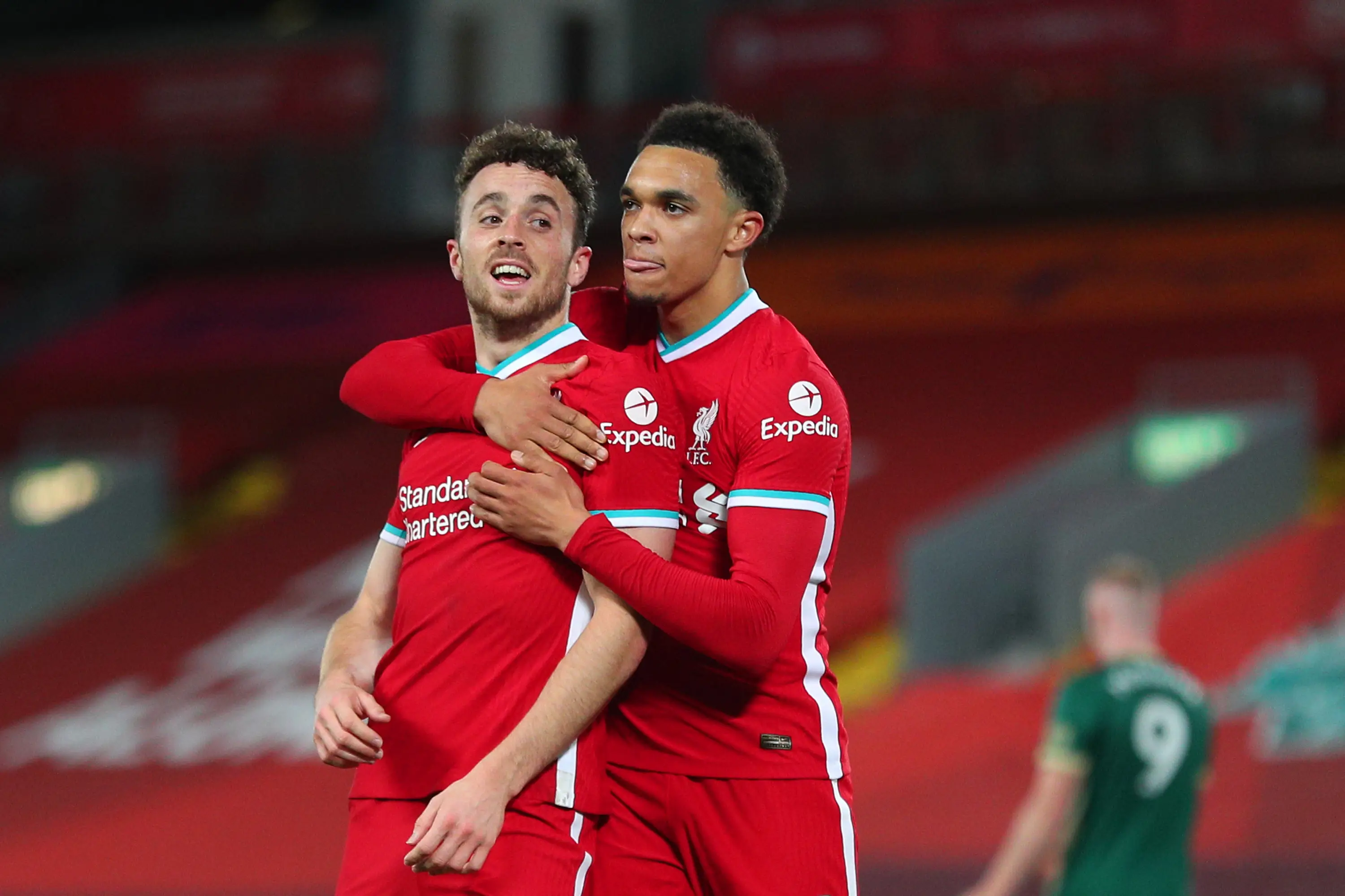 Diogo Jota and Trent Alexander-Arnold. (Image: Getty)
