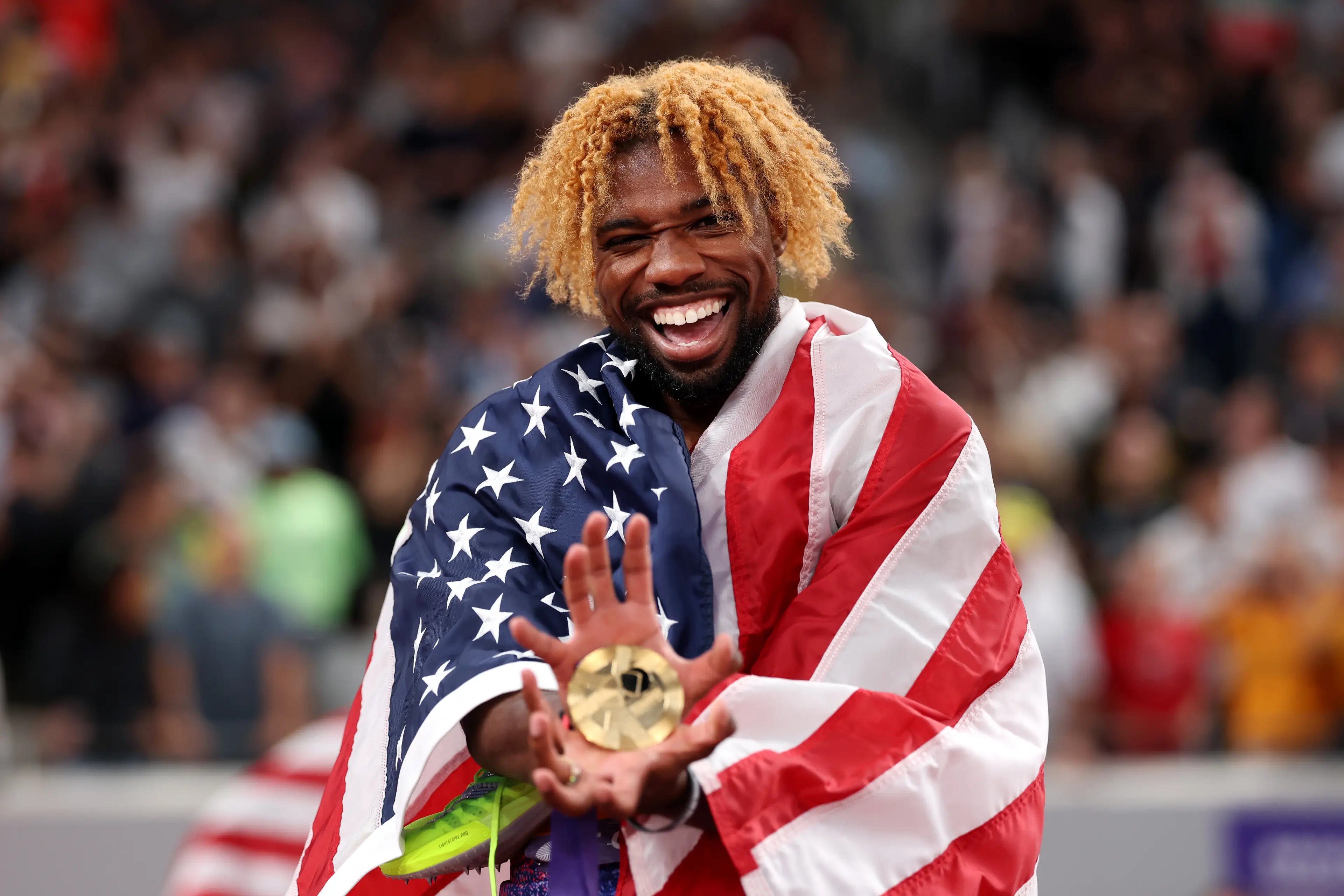 American sprinter Noah Lyles. (Image: Getty)