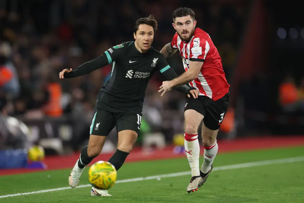 Federico Chiesa pictured in action for Liverpool against Southampton (Image: Getty)