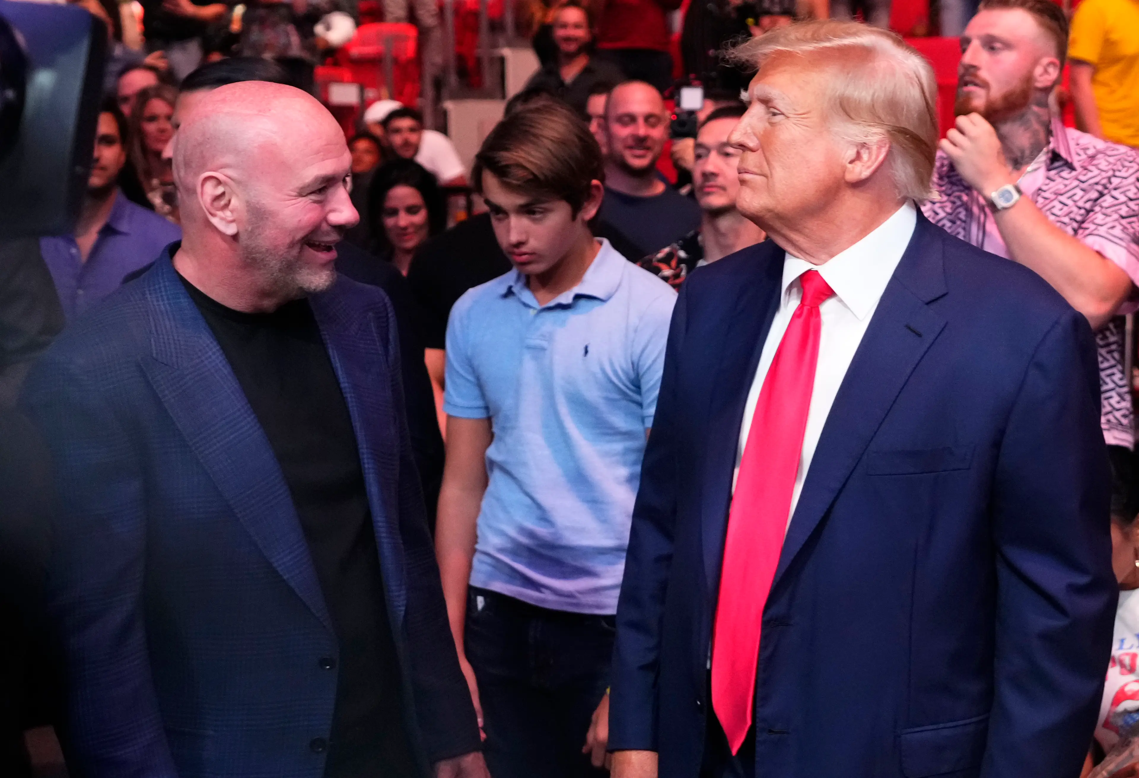 Dana White and Donald Trump during a UFC event. Image: Getty 