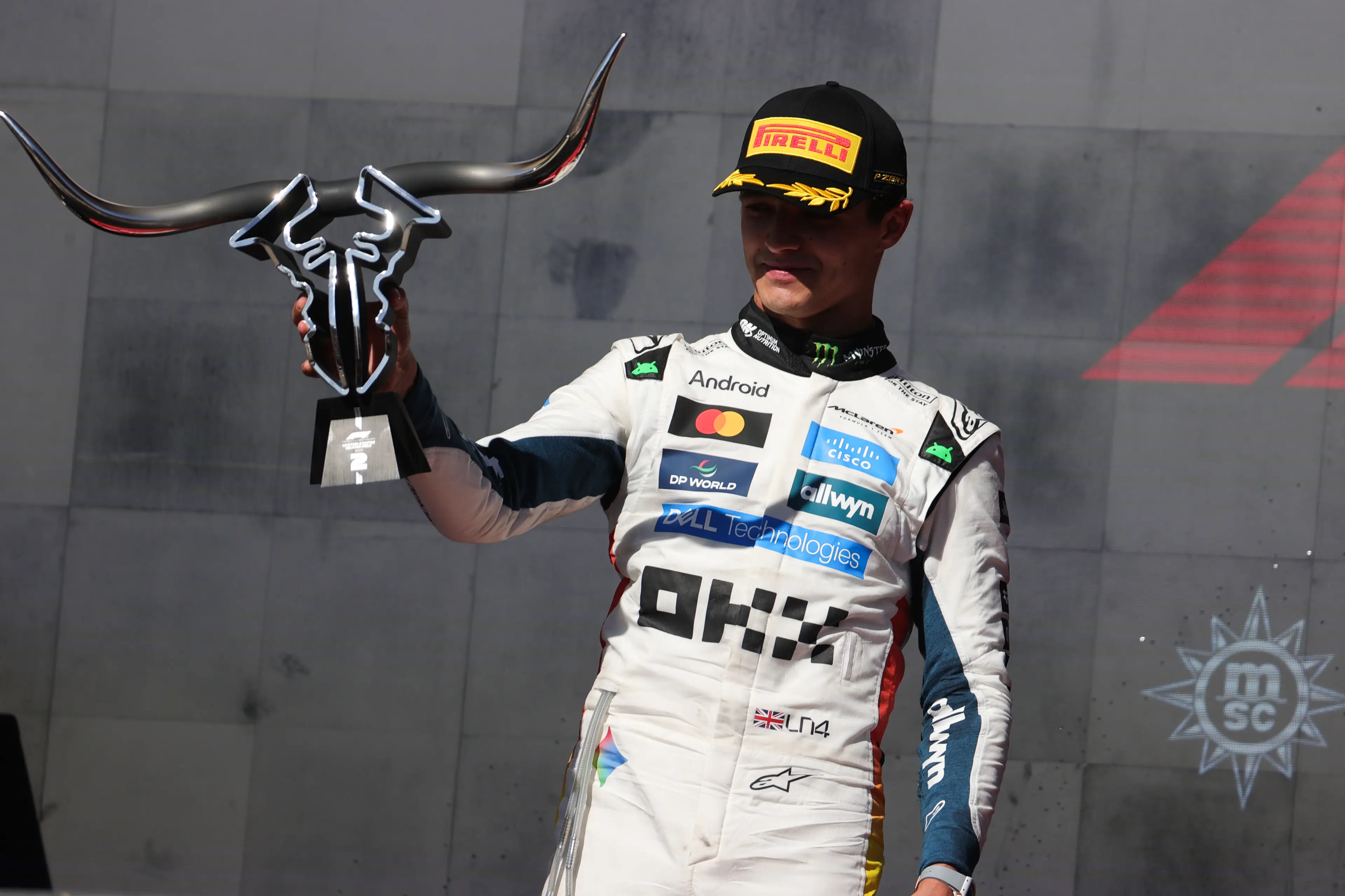 Lando Norris finished third at the US GP. Image: Getty