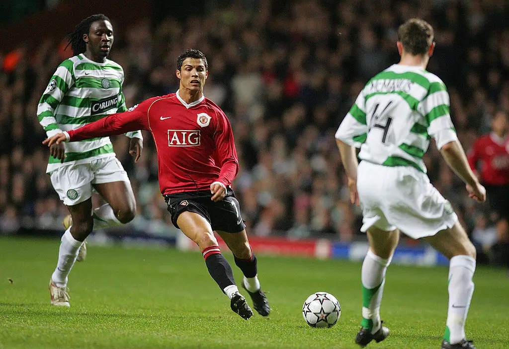 Cristiano Ronaldo in action at Celtic Park in 2006 (Credit:Getty)