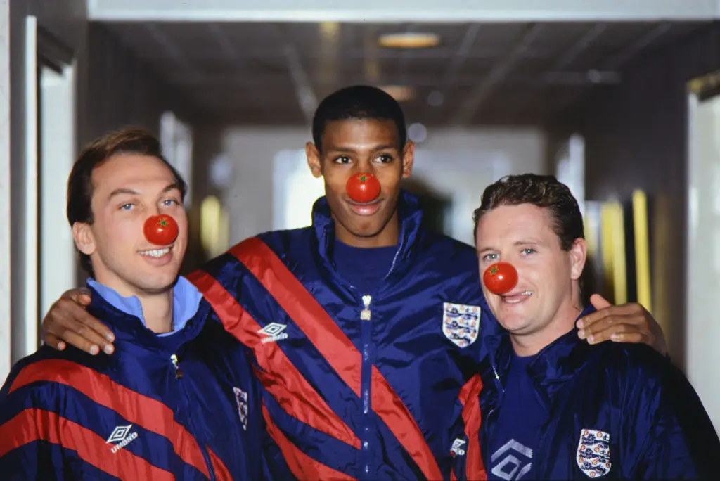 Carlton Palmer promoting Red Nose Day with David Platt and Paul Gascoigne (Image: Comic Relief/Comic Relief via Getty Images)