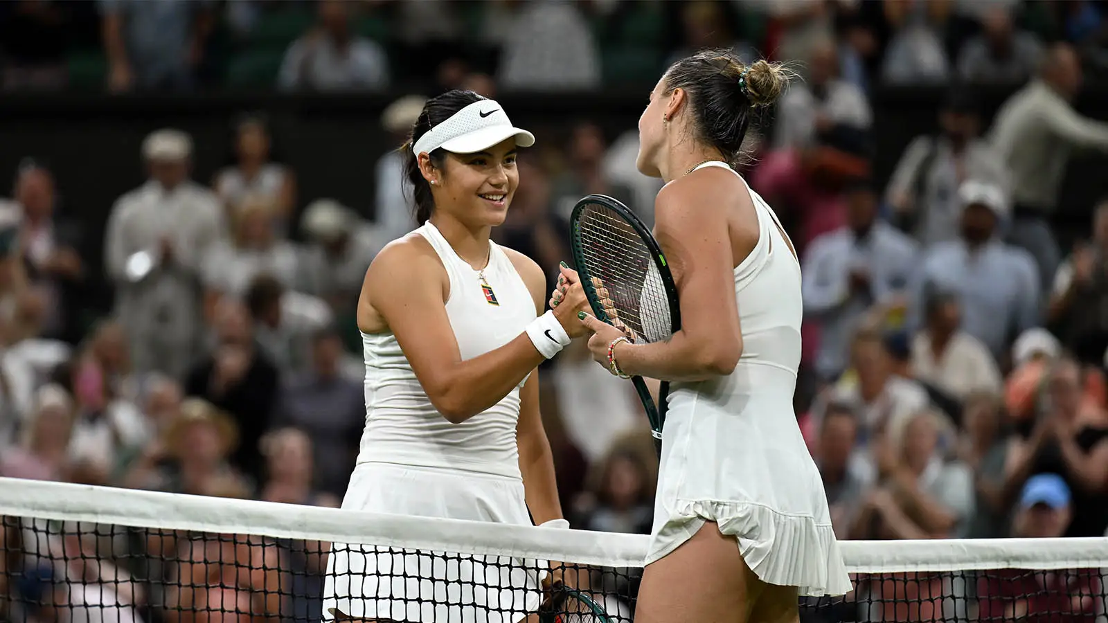 Raducanu lost to Aryna Sabalenka at last year's Wimbledon (Image: Getty)