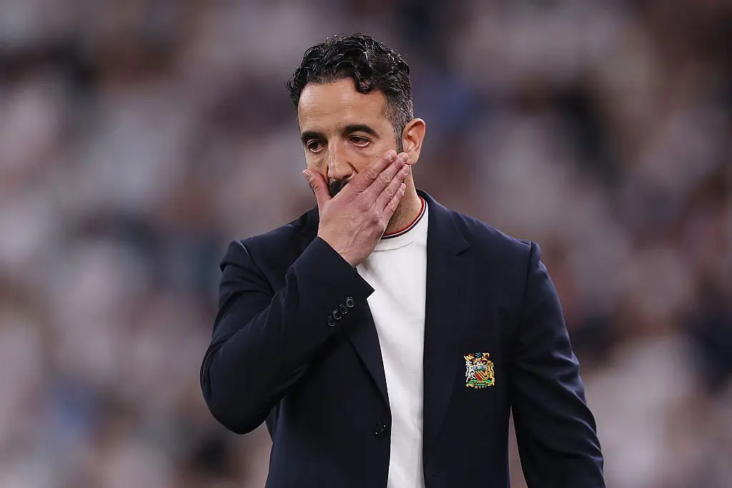 Man Utd boss Ruben Amorim was clearly devastated after losing the Europa League final. (Image: Getty)