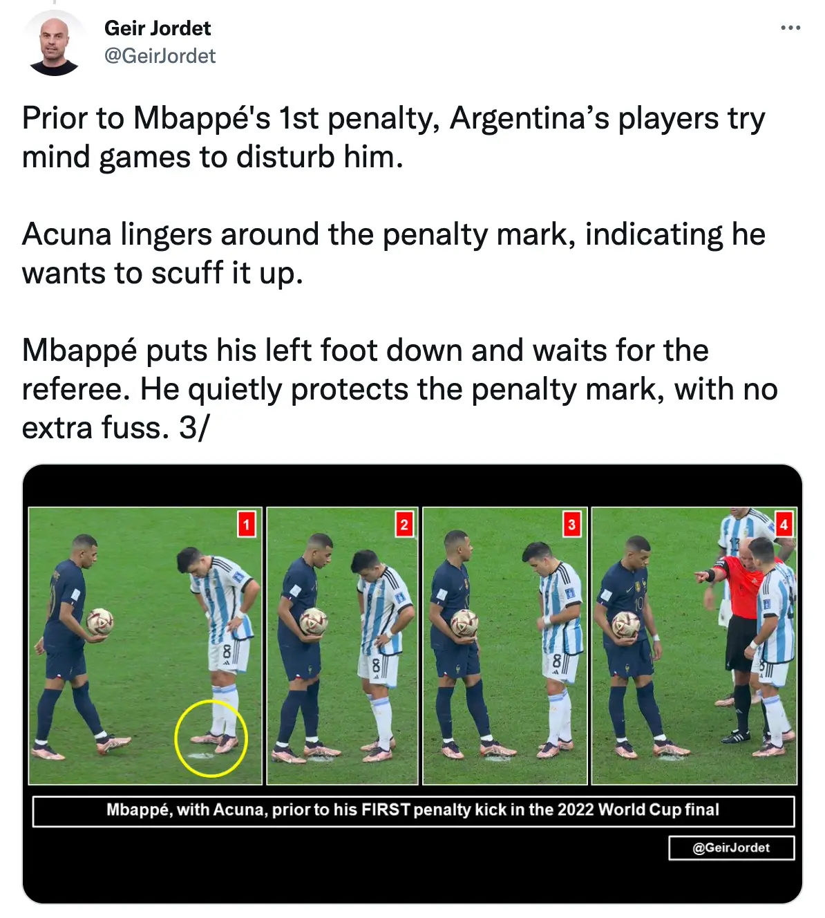 Mbappe realising what was going on. (Image