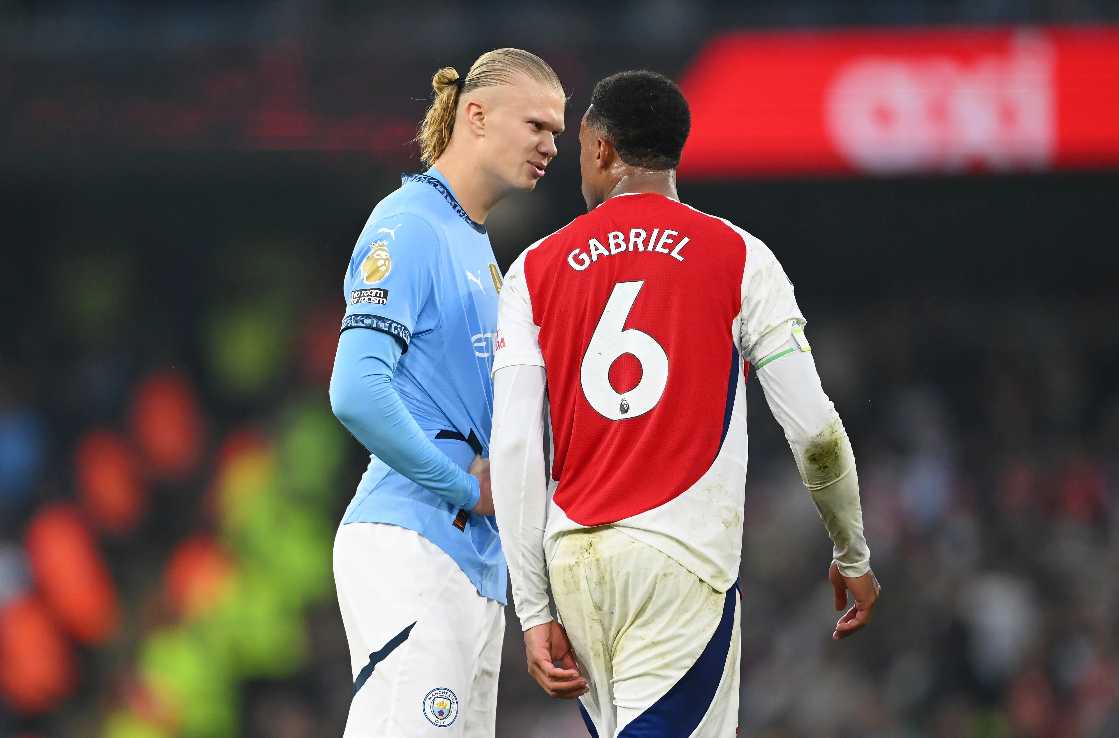 Man City and Arsenal players clashed in the game's dying embers (Getty)