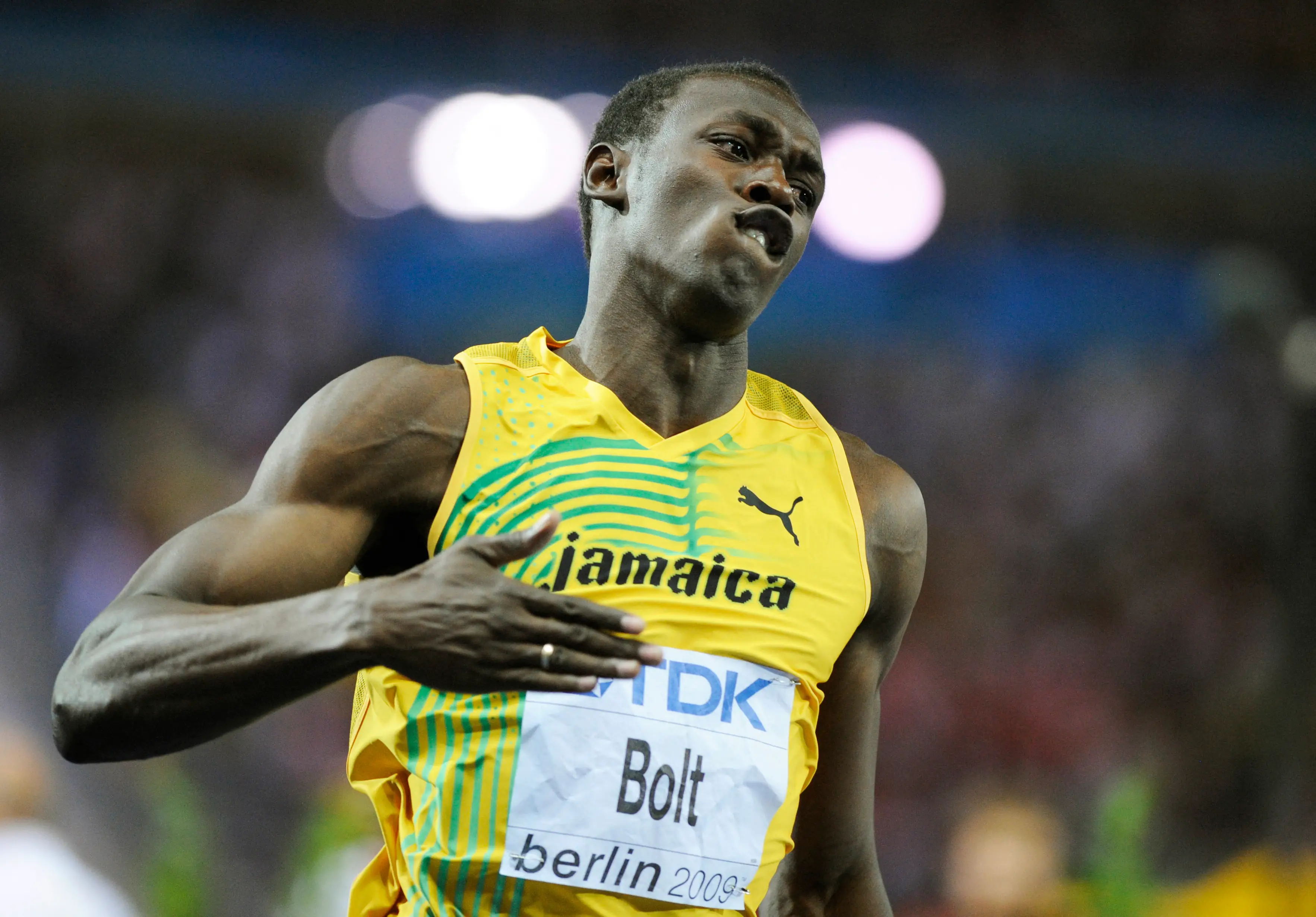 Usain Bolt set new world records in the 100m and 200m in 2009. Image: Getty 