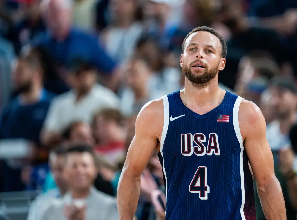 NBA star Steph Curry pictured at the 2024 Olympics in Paris -