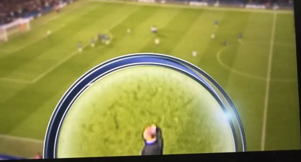 Postecoglou appeared to cup his ear towards the travelling support. Image credit: Sky Sports