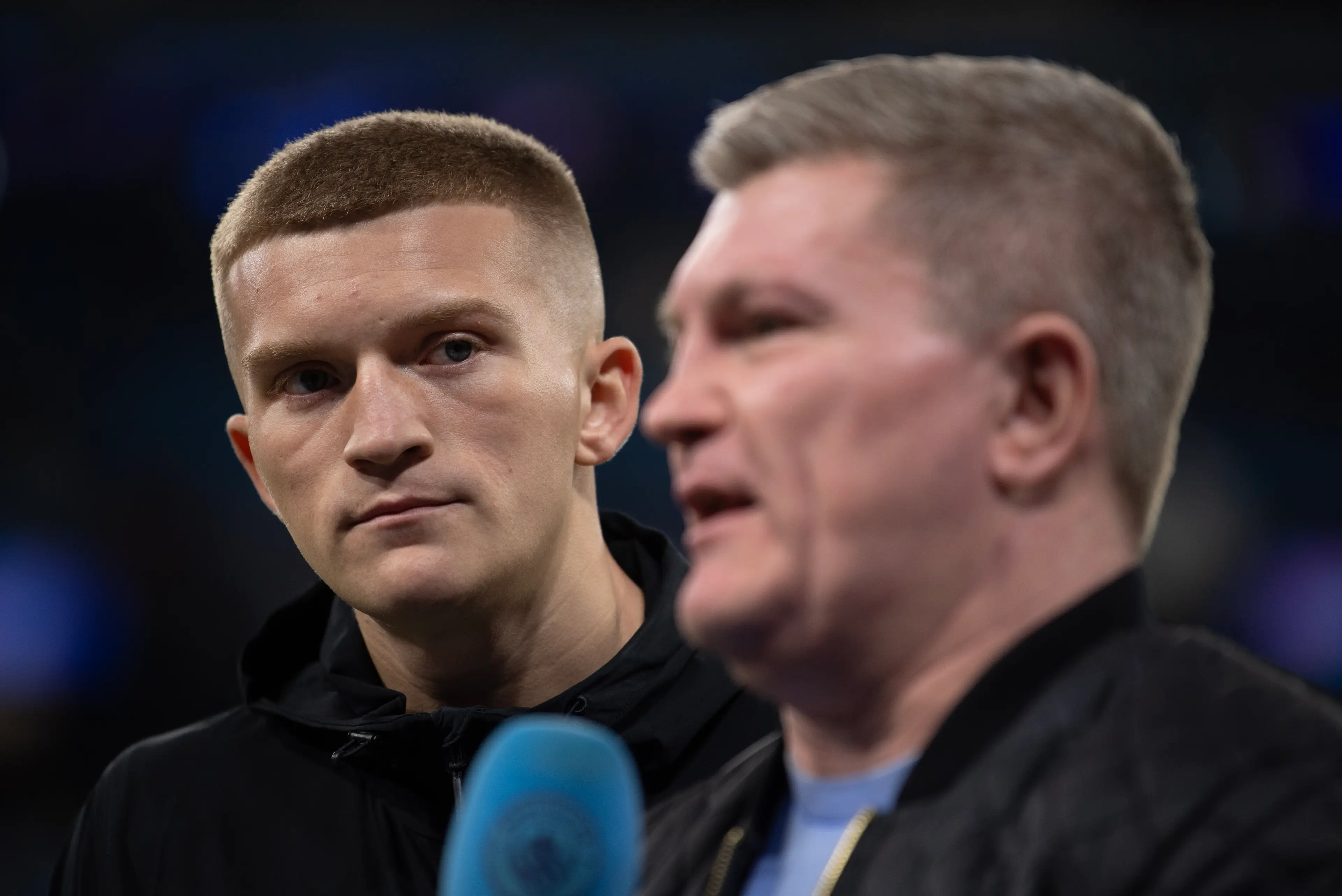 Ricky Hatton with his son Campbell Hatton before City's Champions League clash against Sparta Prague in 2024. Image credit: Getty