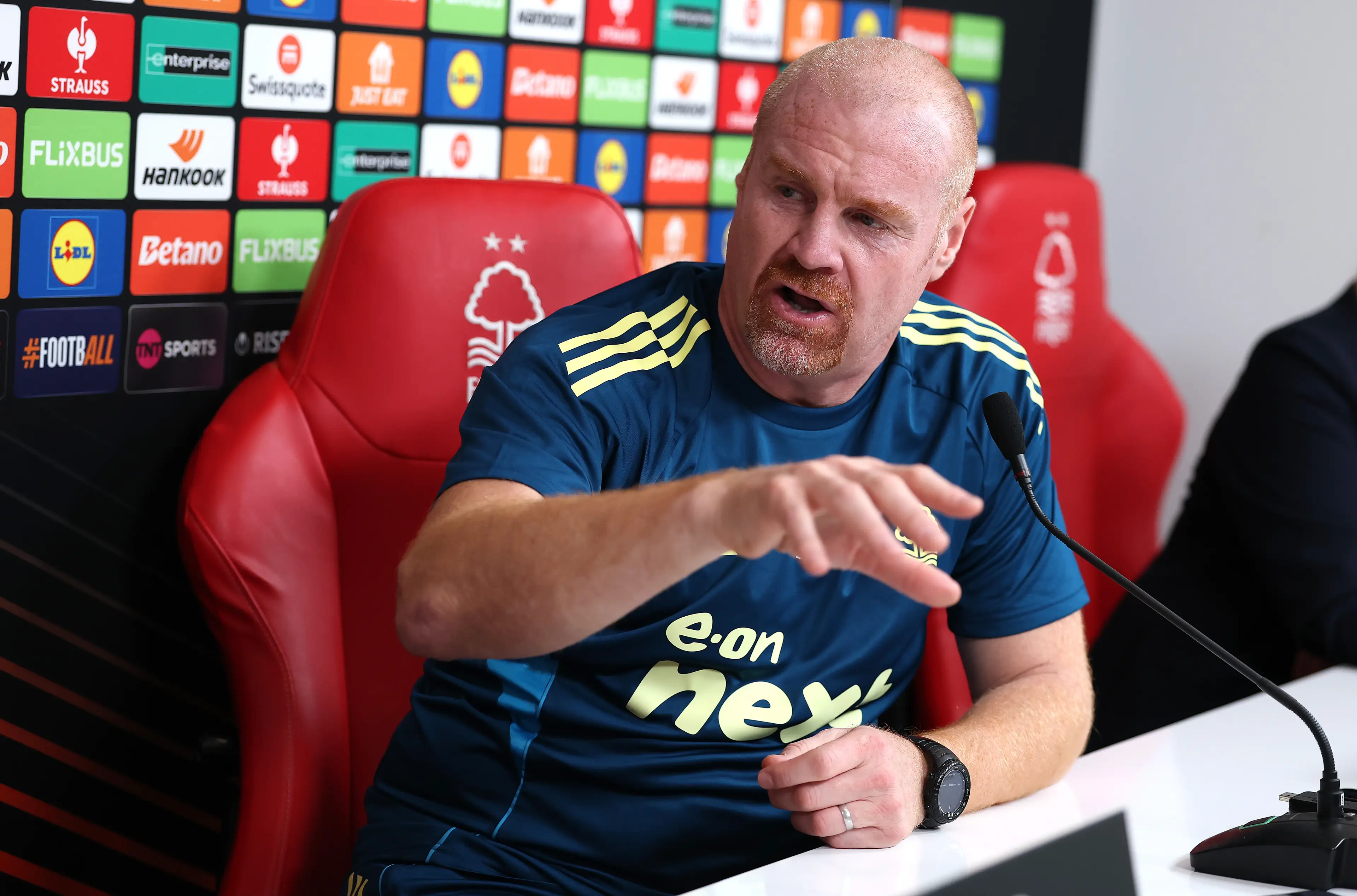 Sean Dyche addressed the media on Wednesday following his Nottingham Forest appointment. Image: Getty 