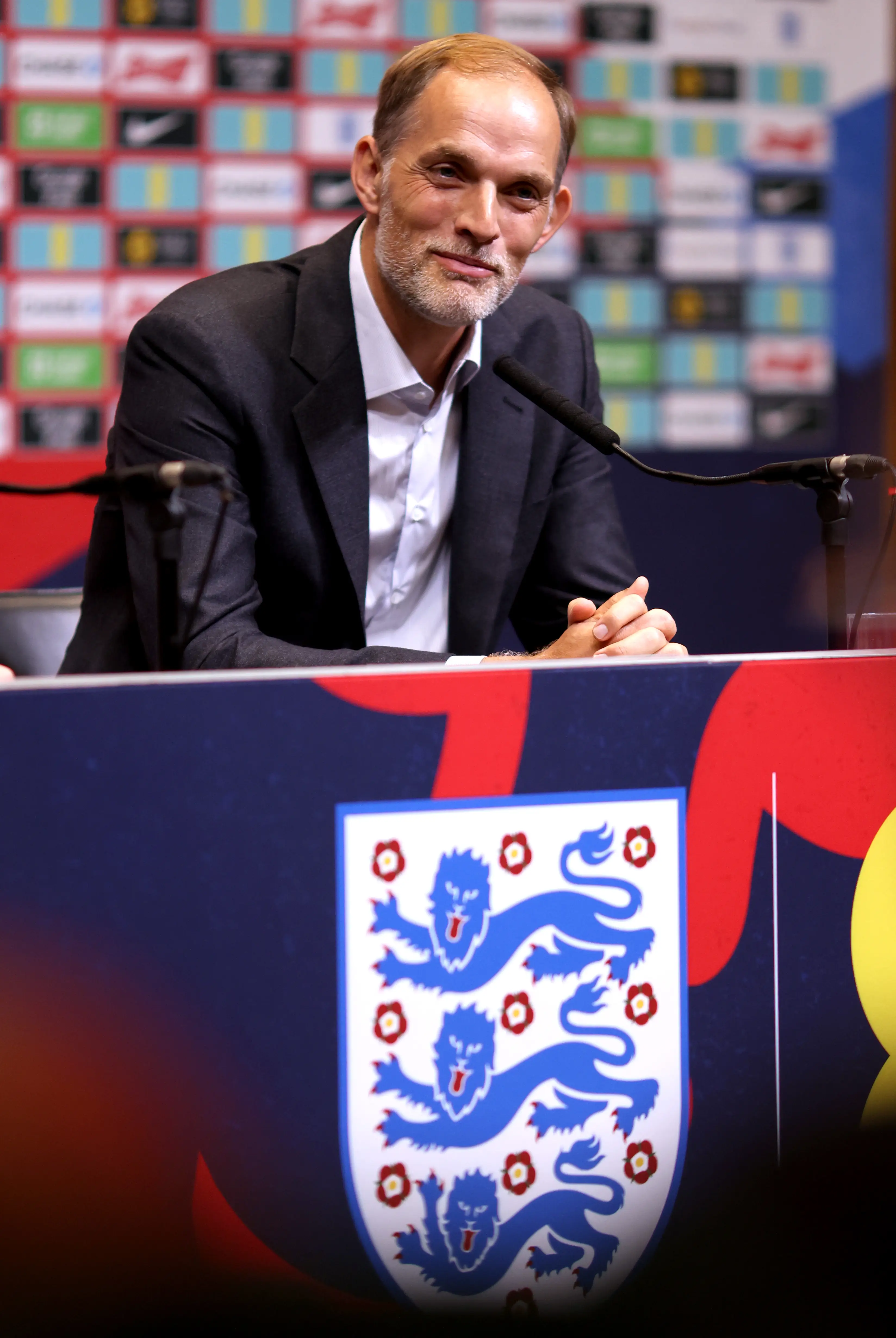 Thomas Tuchel during England's press conference- Getty