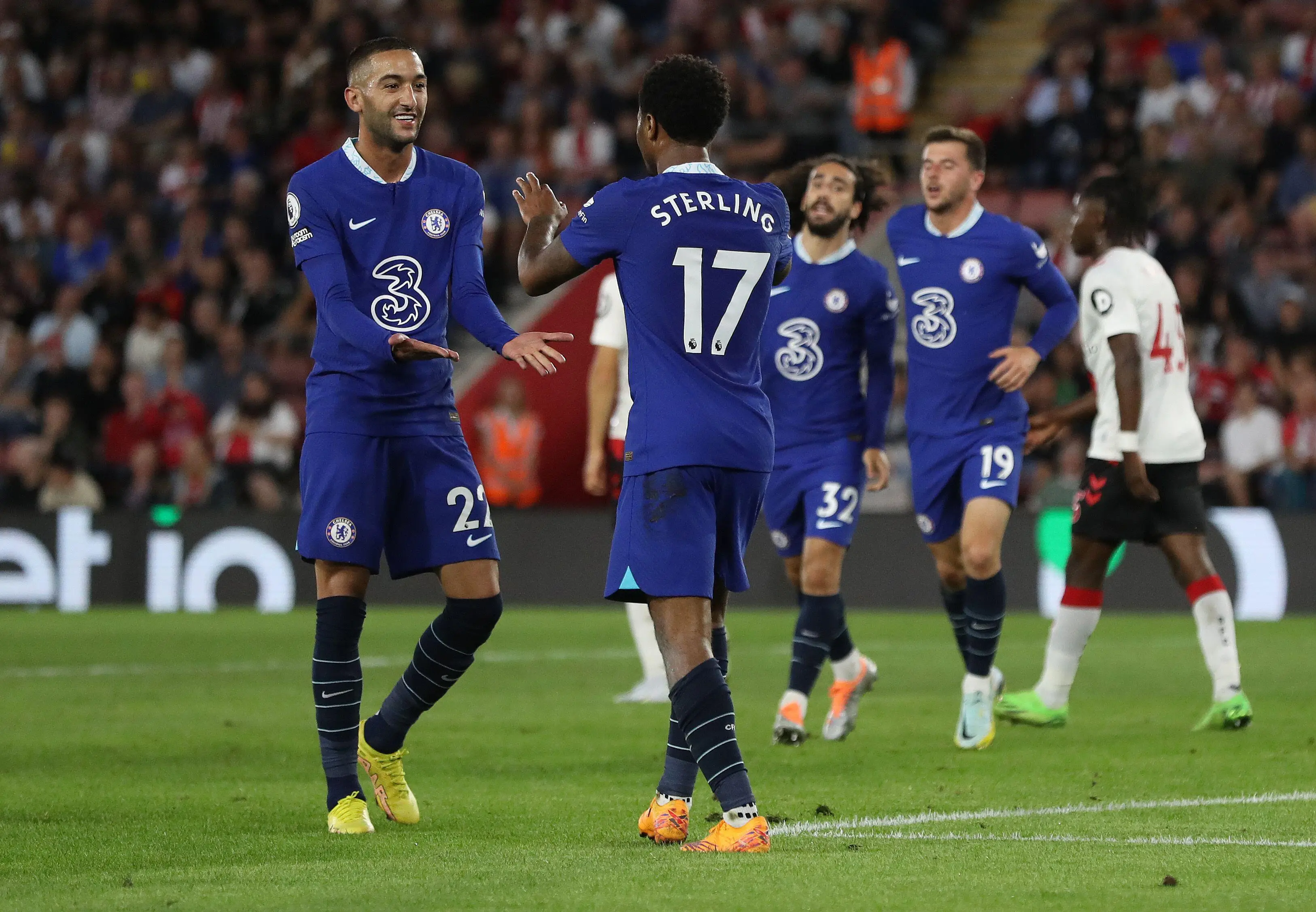 Raheem Sterling opens the scoring for Chelsea against Southampton. (Alamy)