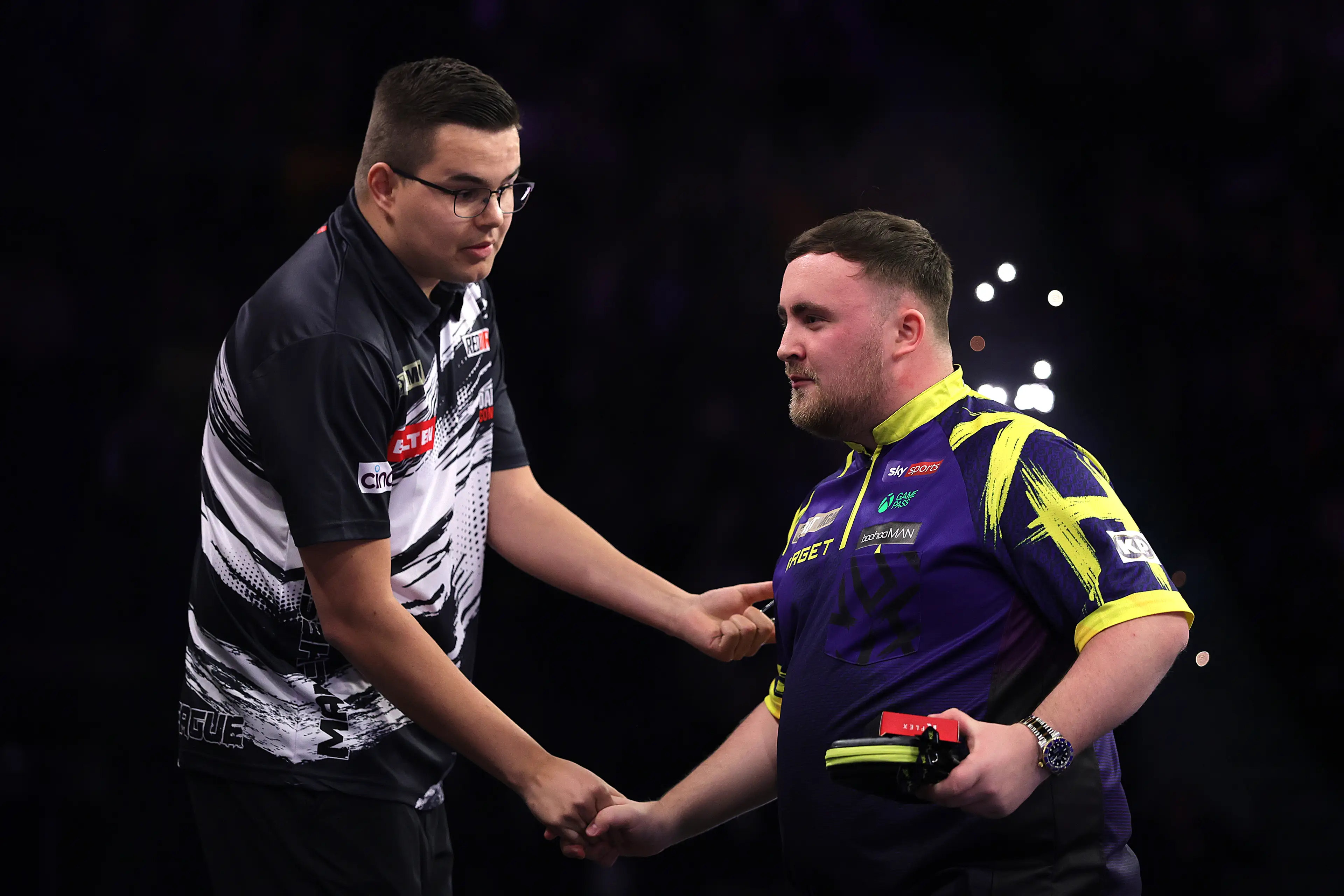 Van Veen and Littler were involved in a heated bust-up in Manchester. Image credit: Getty