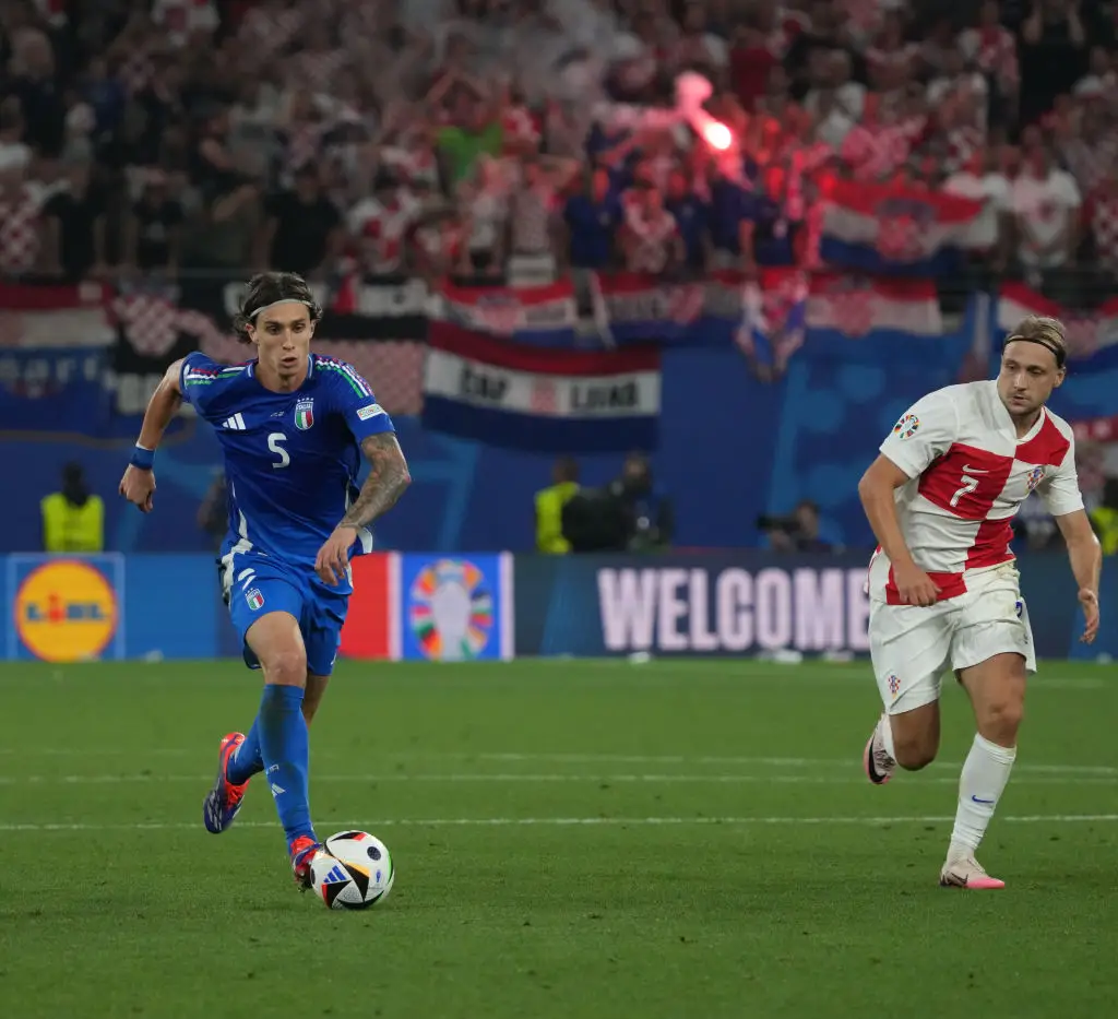 Riccardo Calafiori started for Italy as they faced Croatia at Euro 2024. (Image: Getty)