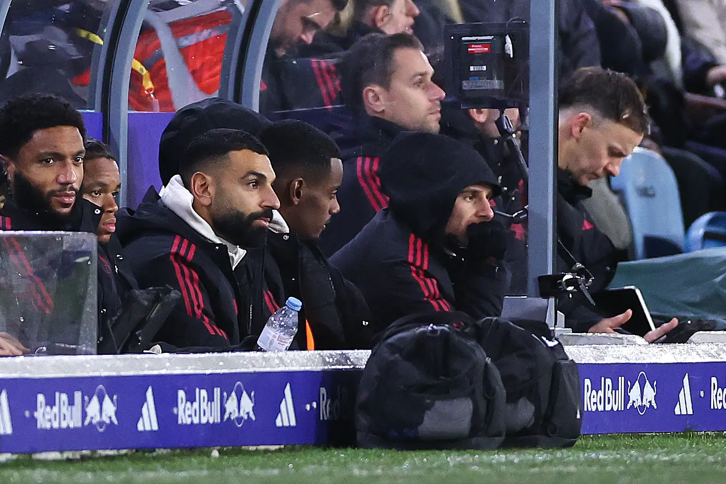 Mohamed Salah was an unused substitute against Leeds United. Image: Getty 