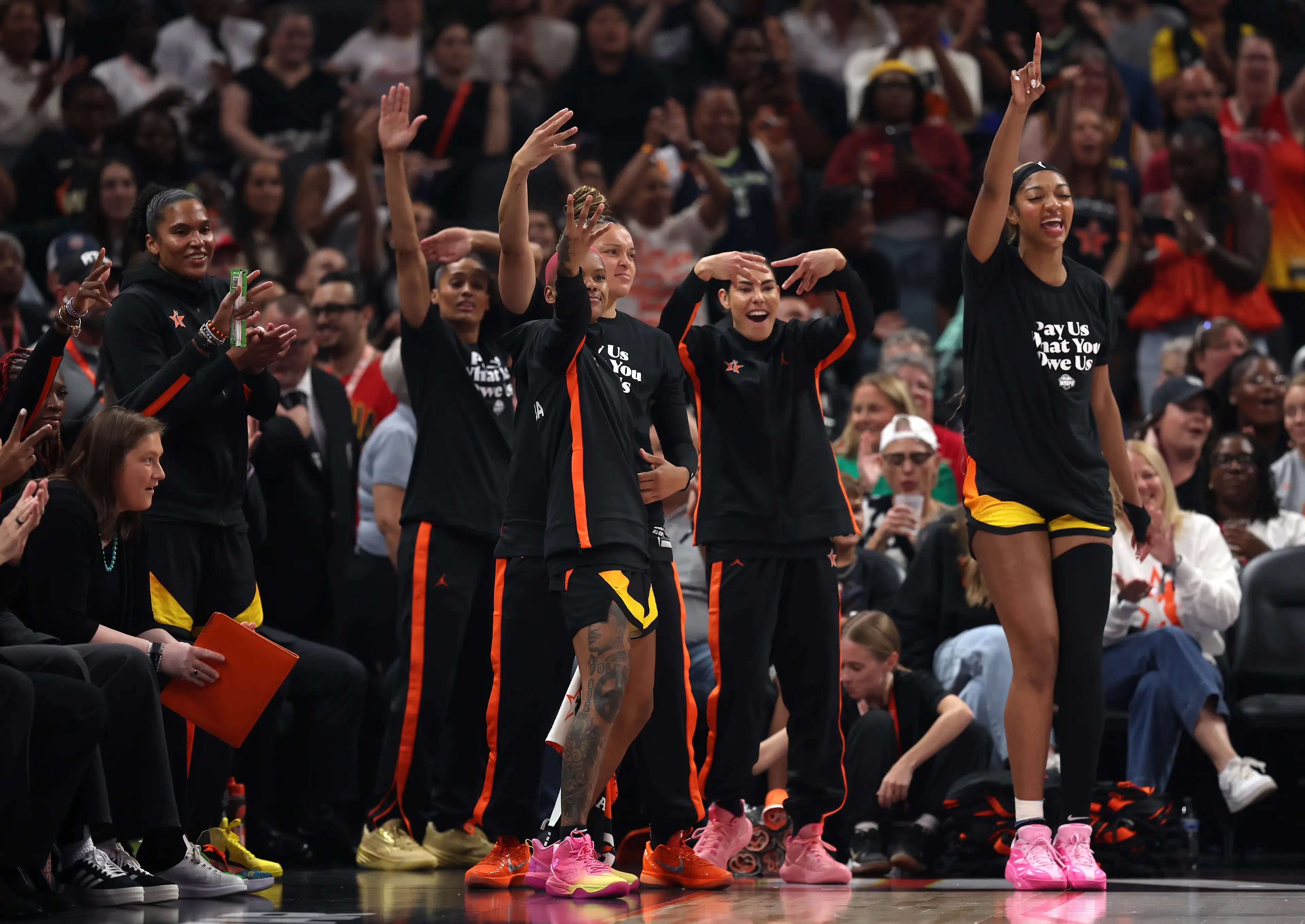 WNBA All-Star players protested over salary negotiations before the game. (Image: Getty)