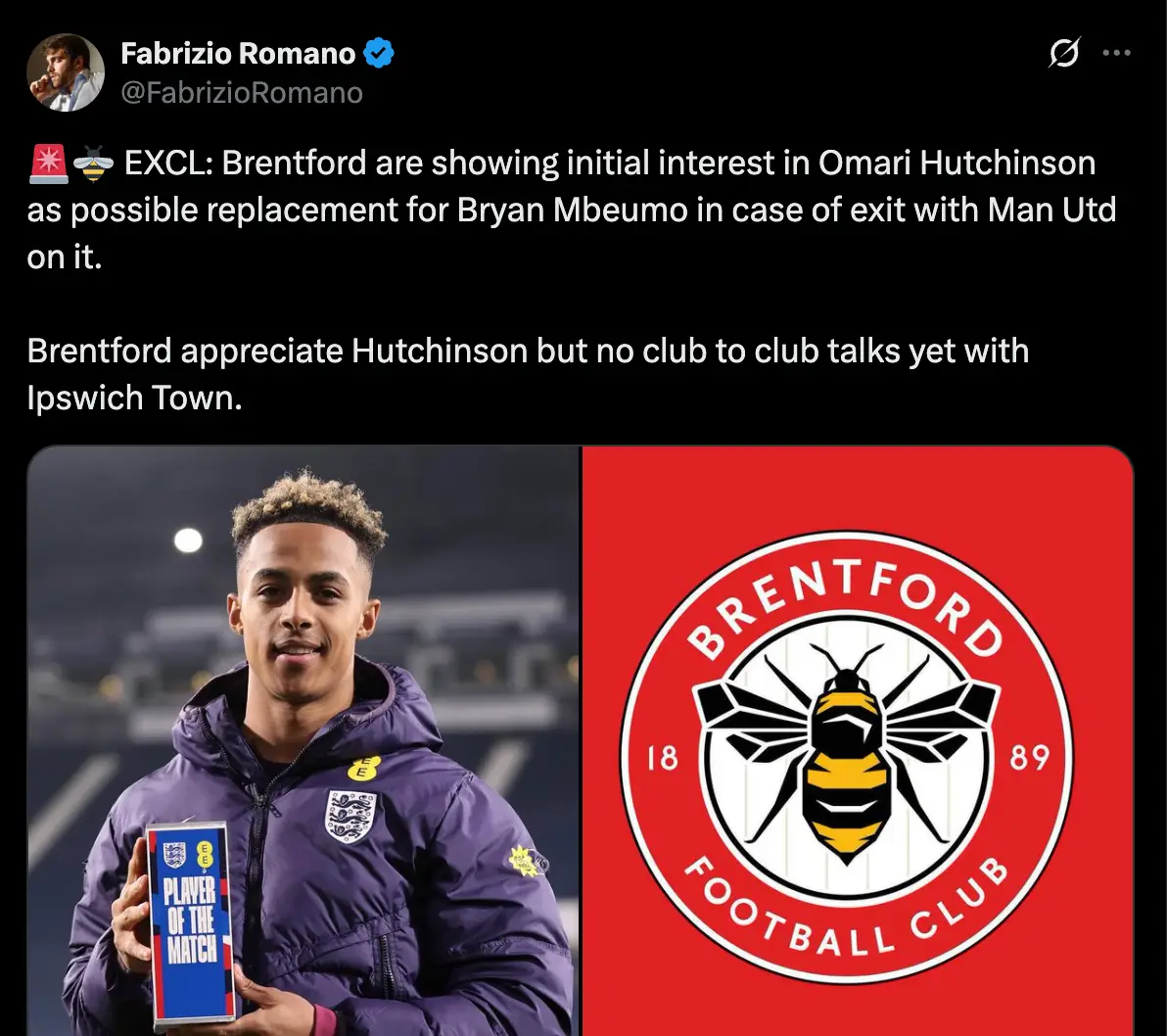 Image: Twitter/@FabrizioRomano