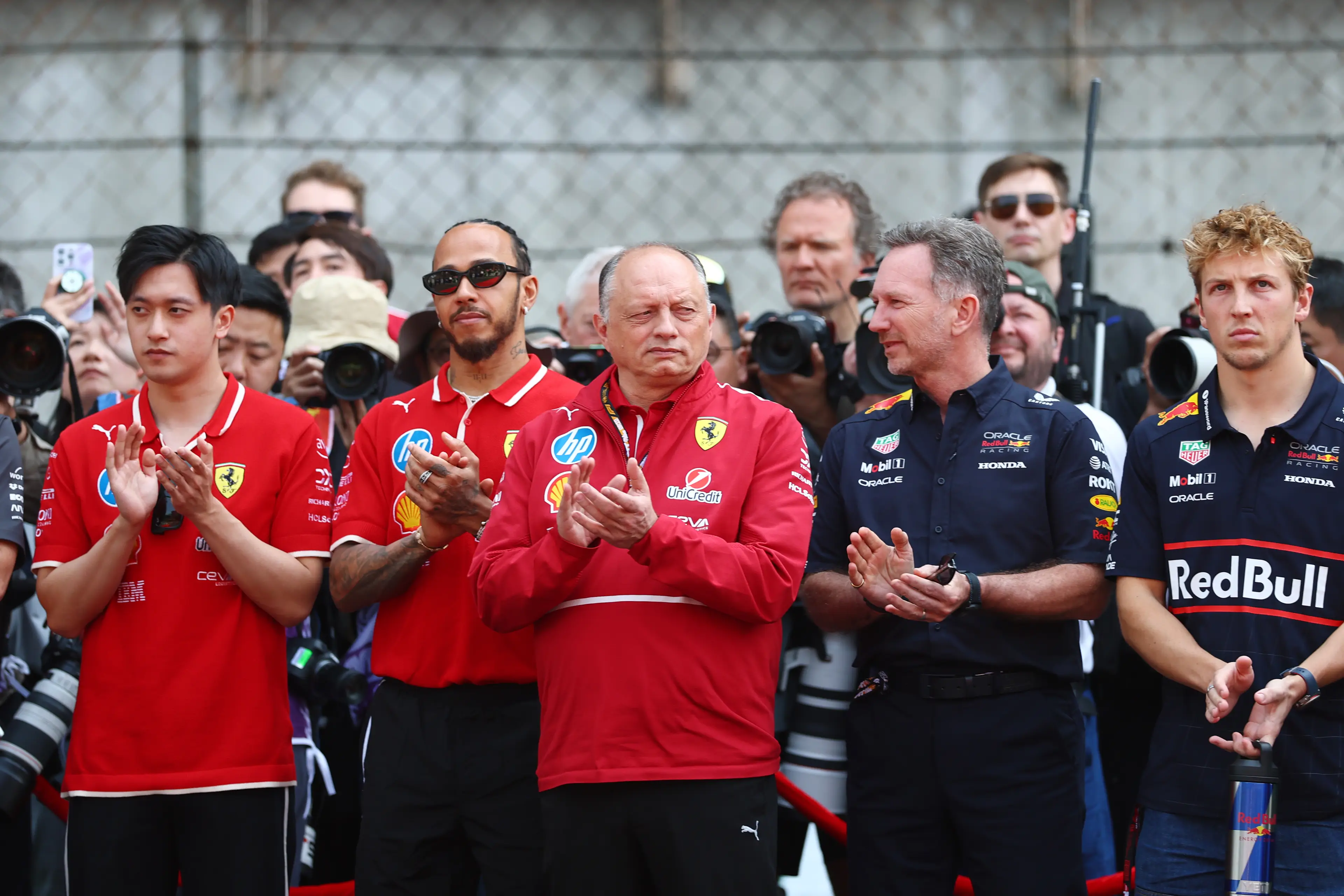 Christian Horner with the Ferrari team in 2025 (credit: getty) 