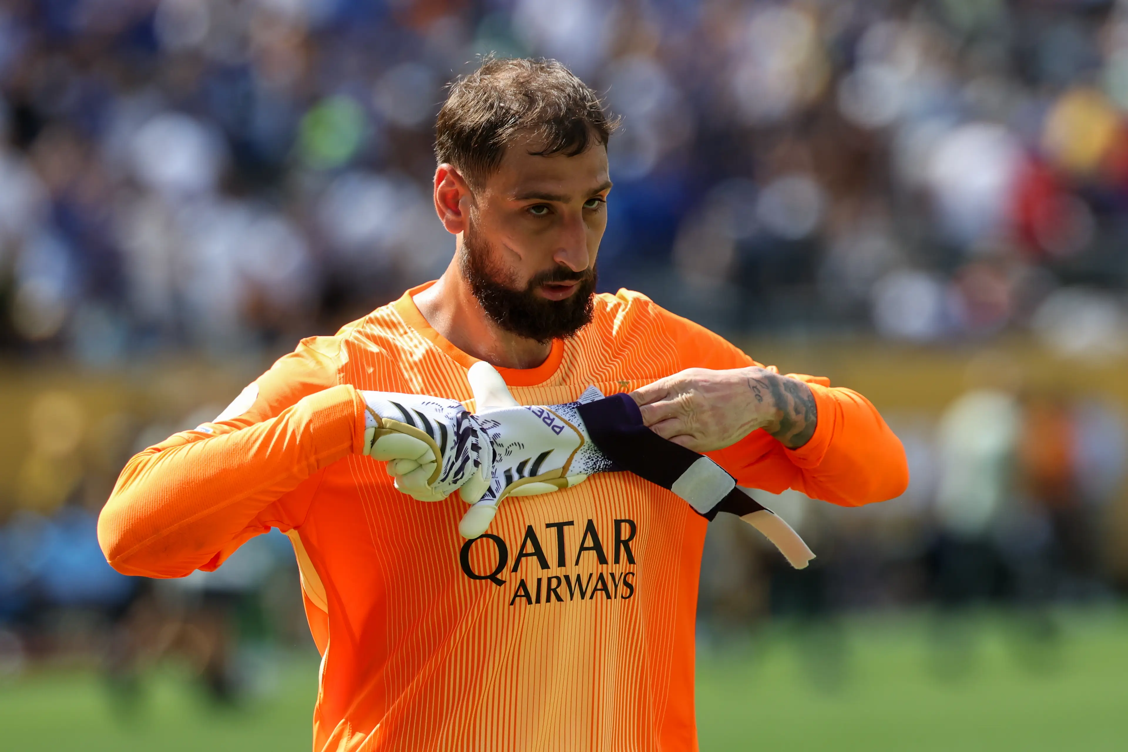 Gianluigi Donnarumma could leave PSG this summer. Image: Getty