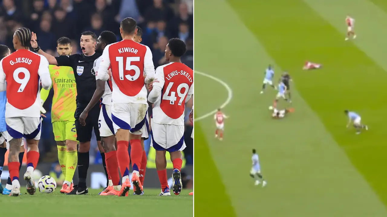 Fans think Man City star should have been 'sent off' vs Arsenal after incident spotted