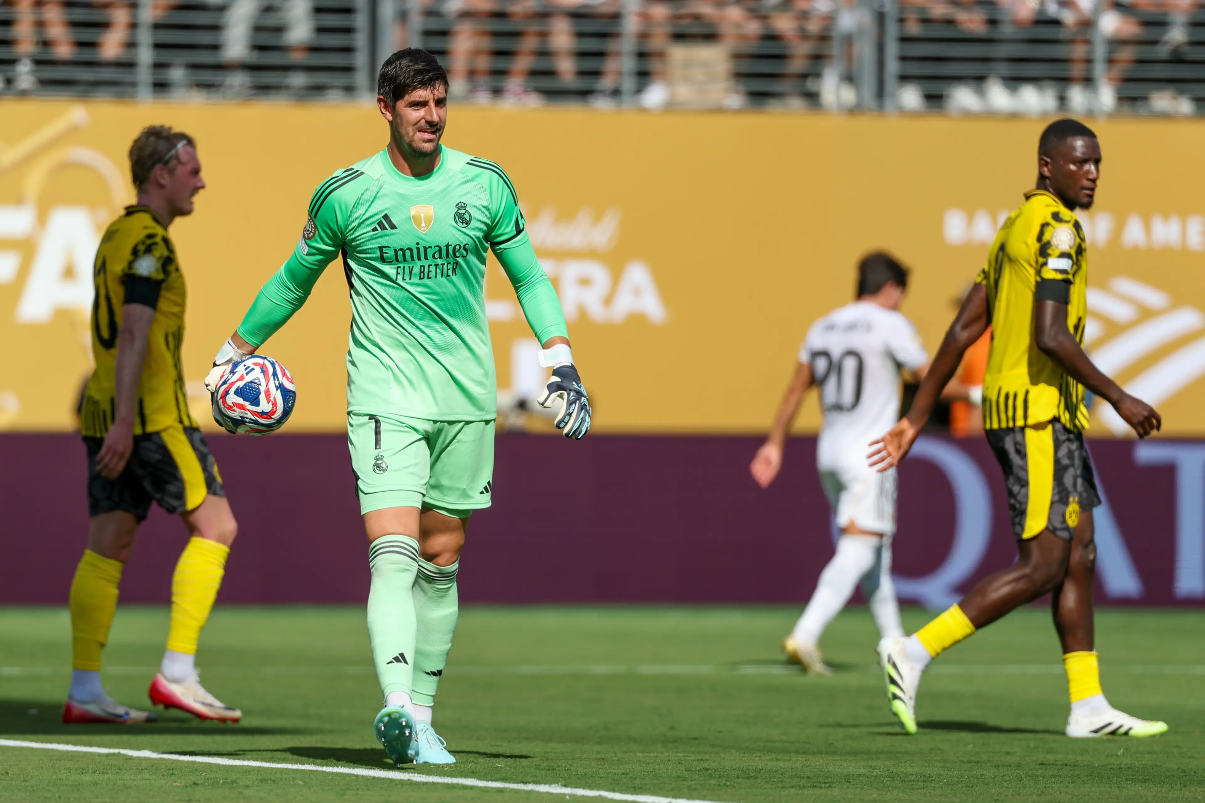 Thibaut Courtois has one year left on his Real Madrid contract. (Image: Getty)