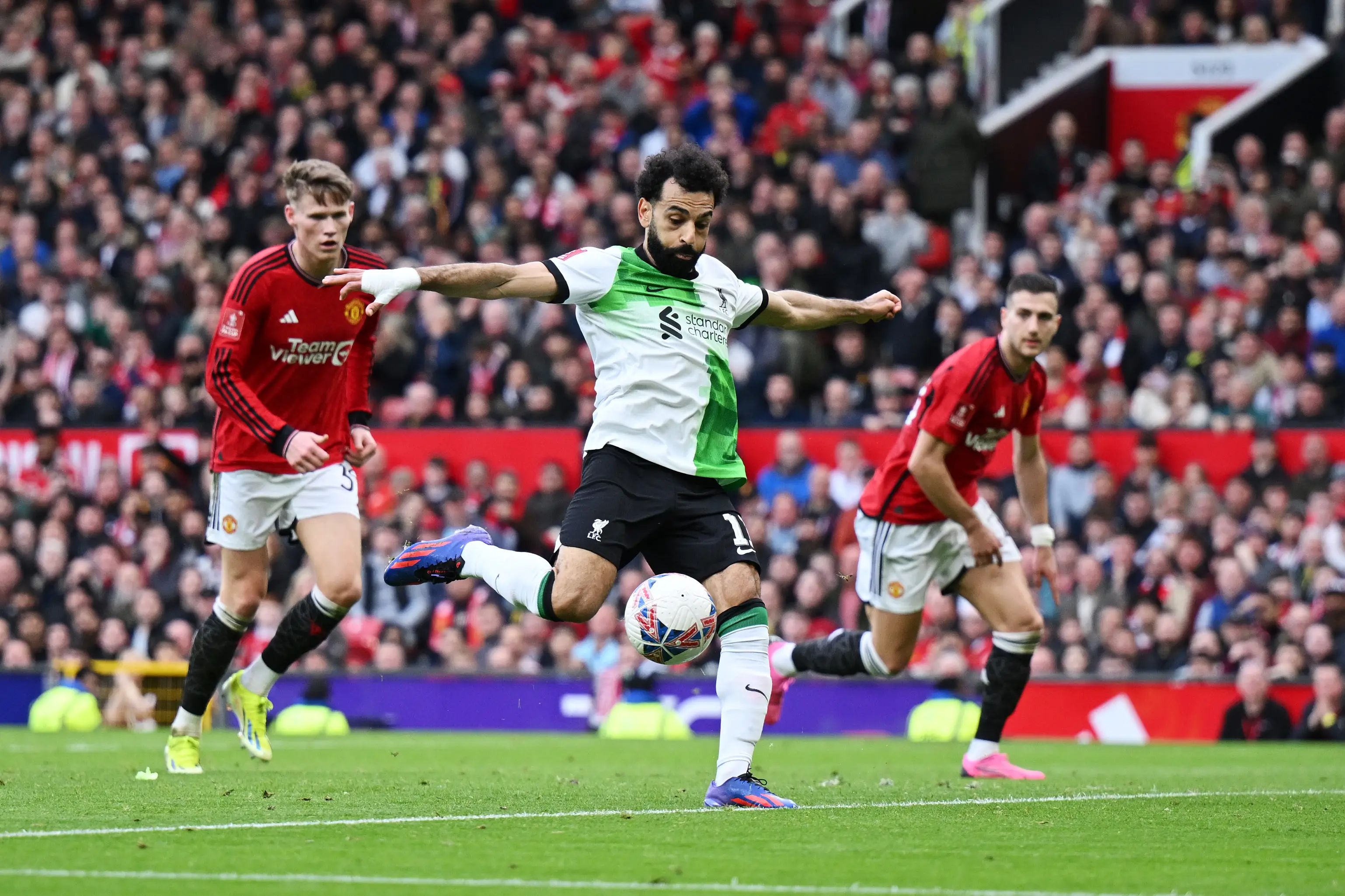 Mo Salah put Liverpool ahead against Manchester United. (