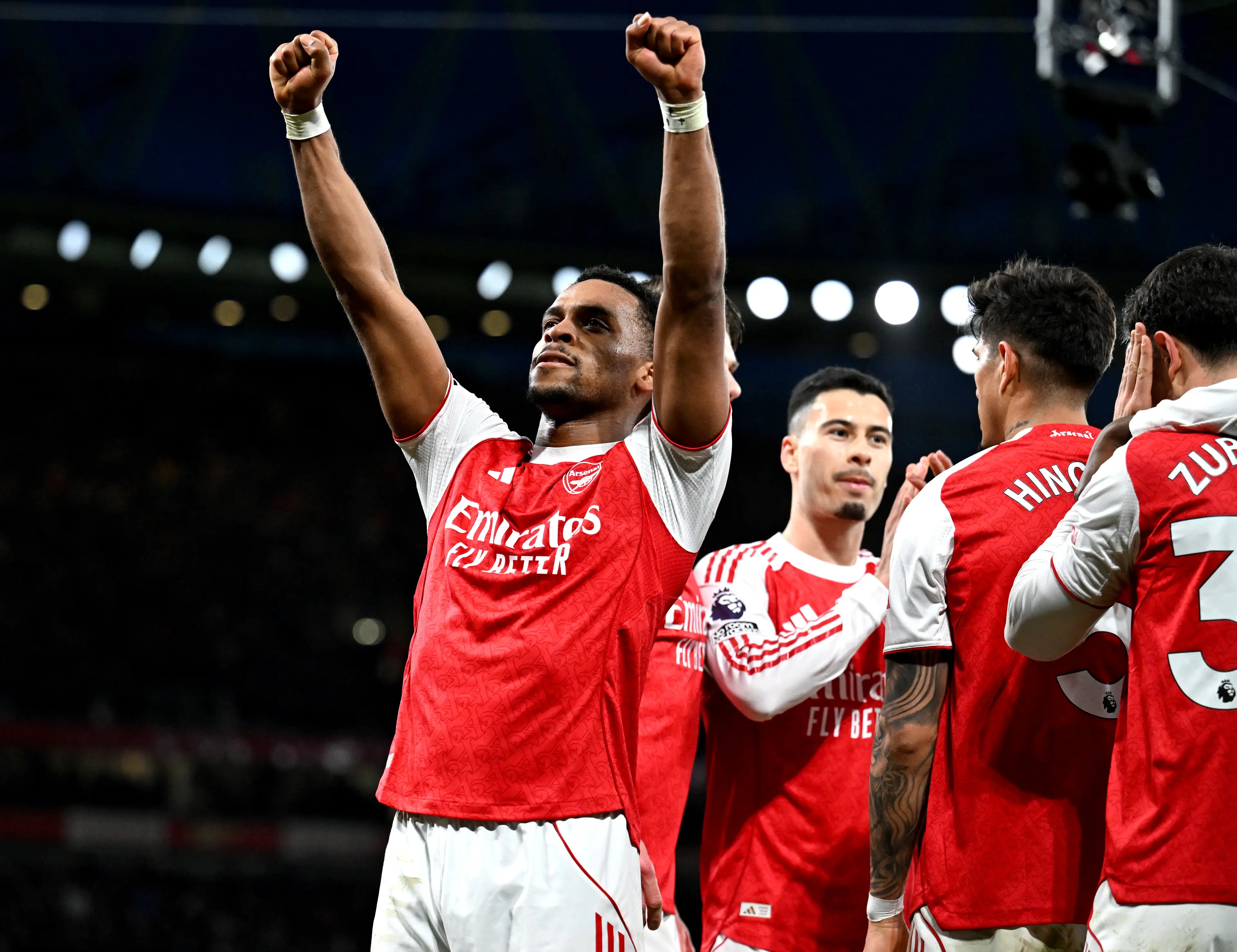 Jurrien Timber scored the winner as Arsenal beat Chelsea. Image: Getty