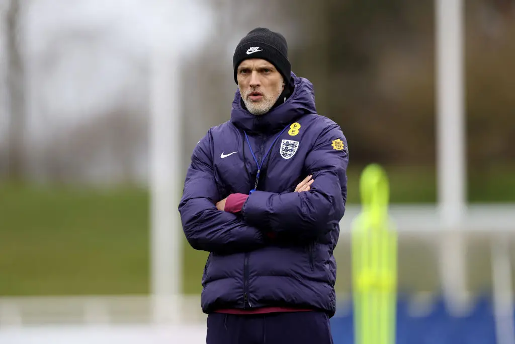 Thomas Tuchel will lead England for his first game in charge against Albania on Friday. (Image: Getty)