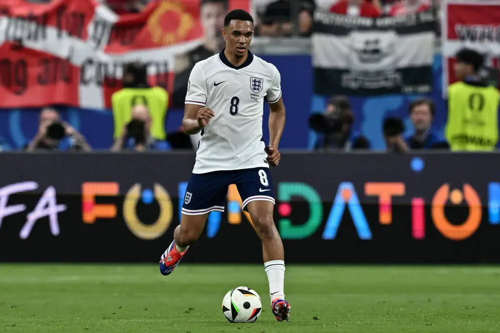 Trent Alexander-Arnold started England's opening Euro 2024 fixtures against Serbia and Denmark in midfield. (Image: Getty)
