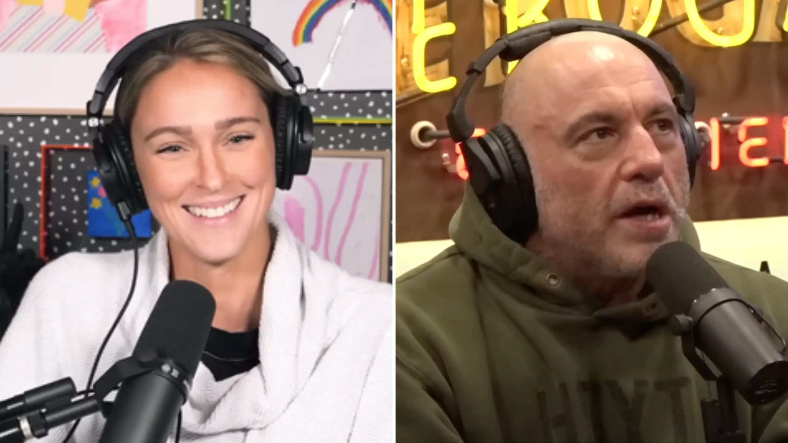 Jason Kelce's wife fires dig at Joe Rogan listeners after dethroning UFC commentator in podcast charts