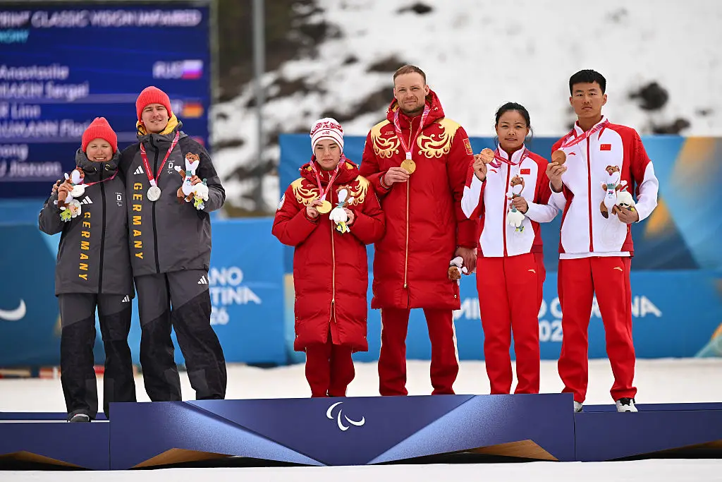 Russia won gold in the Para Cross-Country Skiing Women's Sprint Classic Vision Impaired event (Credit:Getty)