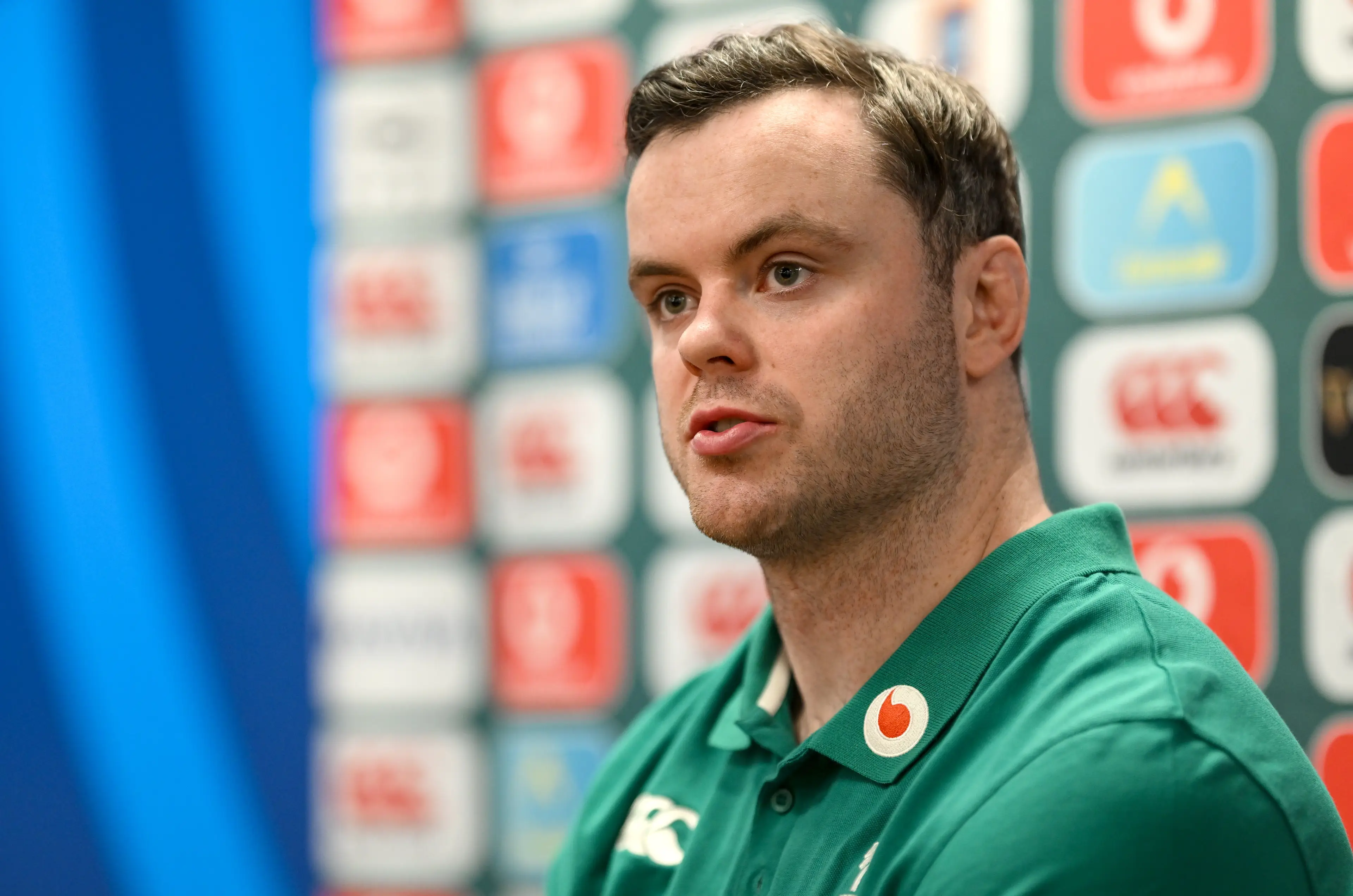 James Ryan during an Ireland Rugby media conference at the IRFU High Performance Centre in Dublin. (Getty Images)