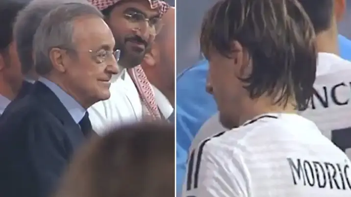 TV cameras spot what Florentino Perez said to Luka Modric after humiliating Barcelona defeat and it speaks volumes
