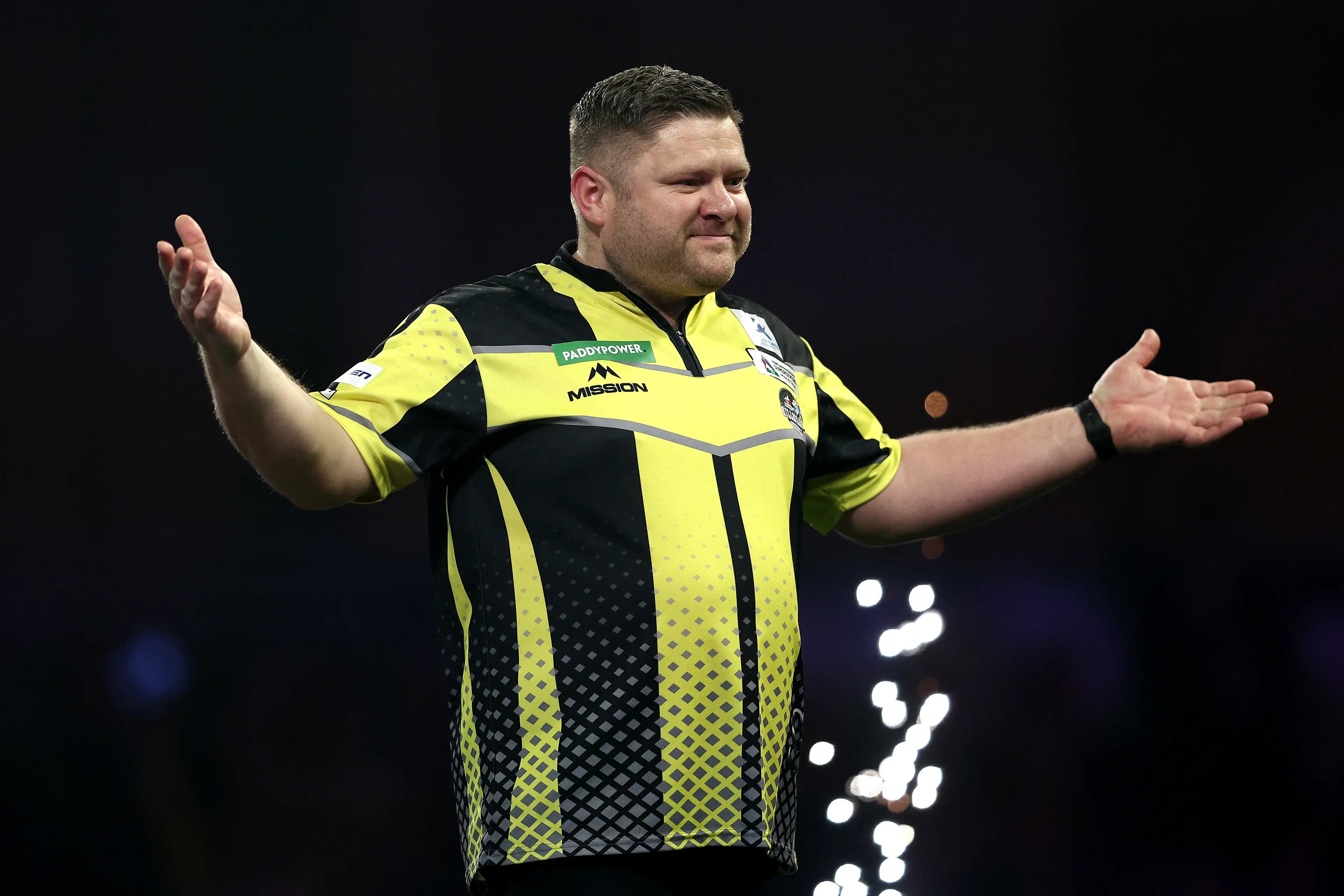 James Hurrell celebrates beating Stephen Bunting. Image: Getty 