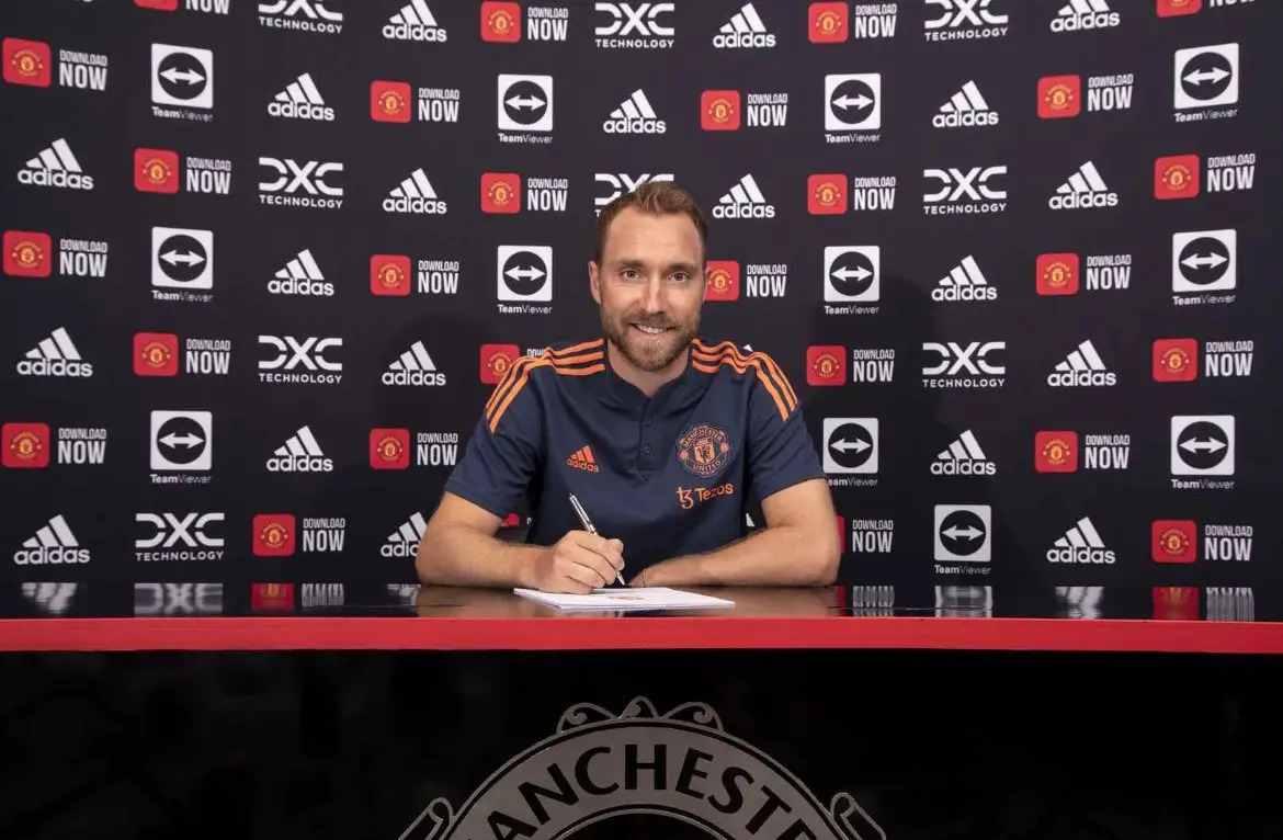 Christian Eriksen has signed a three-year contract with Manchester United. (Man Utd)