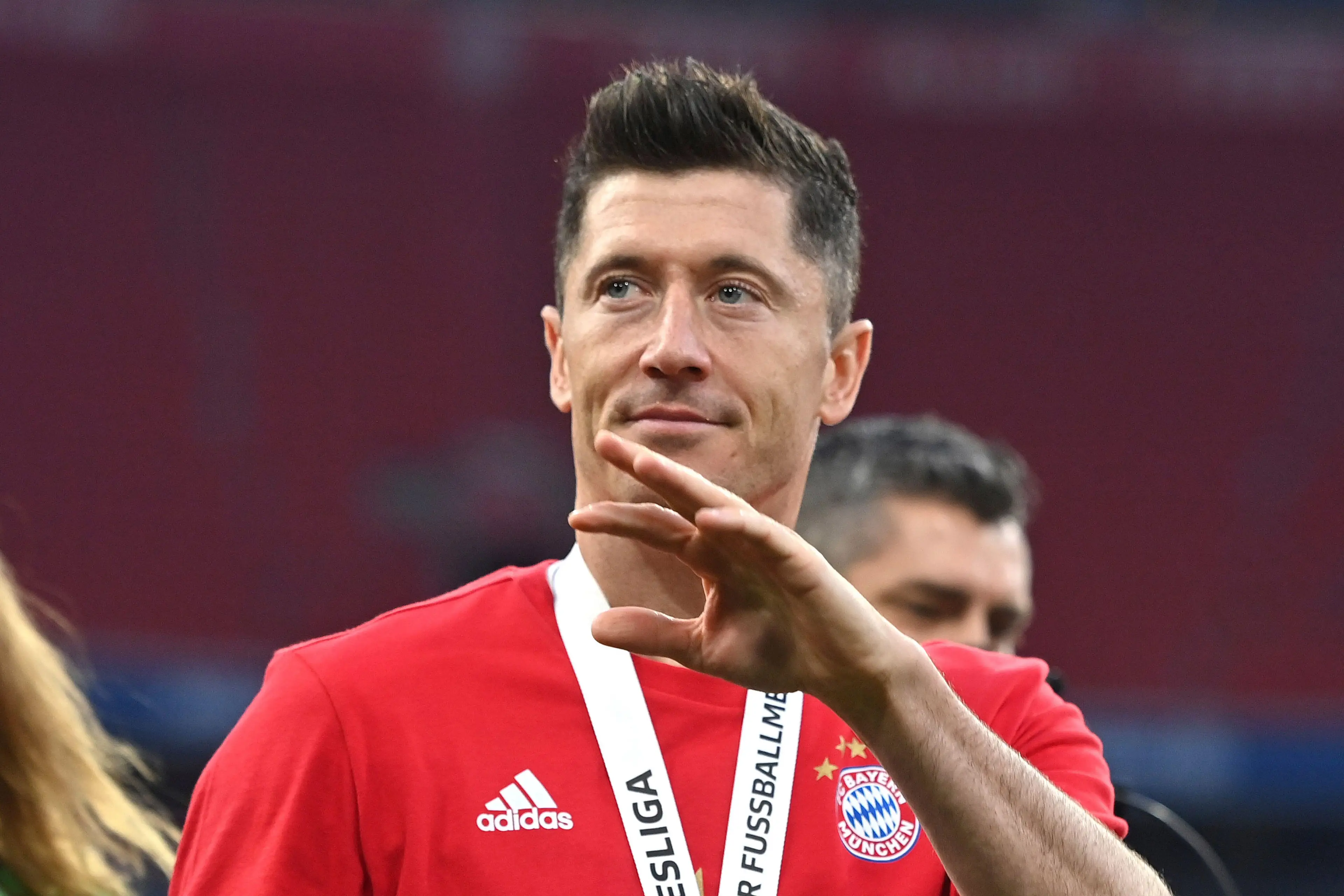 Lewandowski looks to have waved goodbye to Bayern. Image: Alamy
