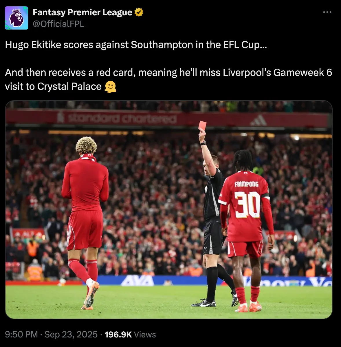 Image: Twitter/@OfficialFPL