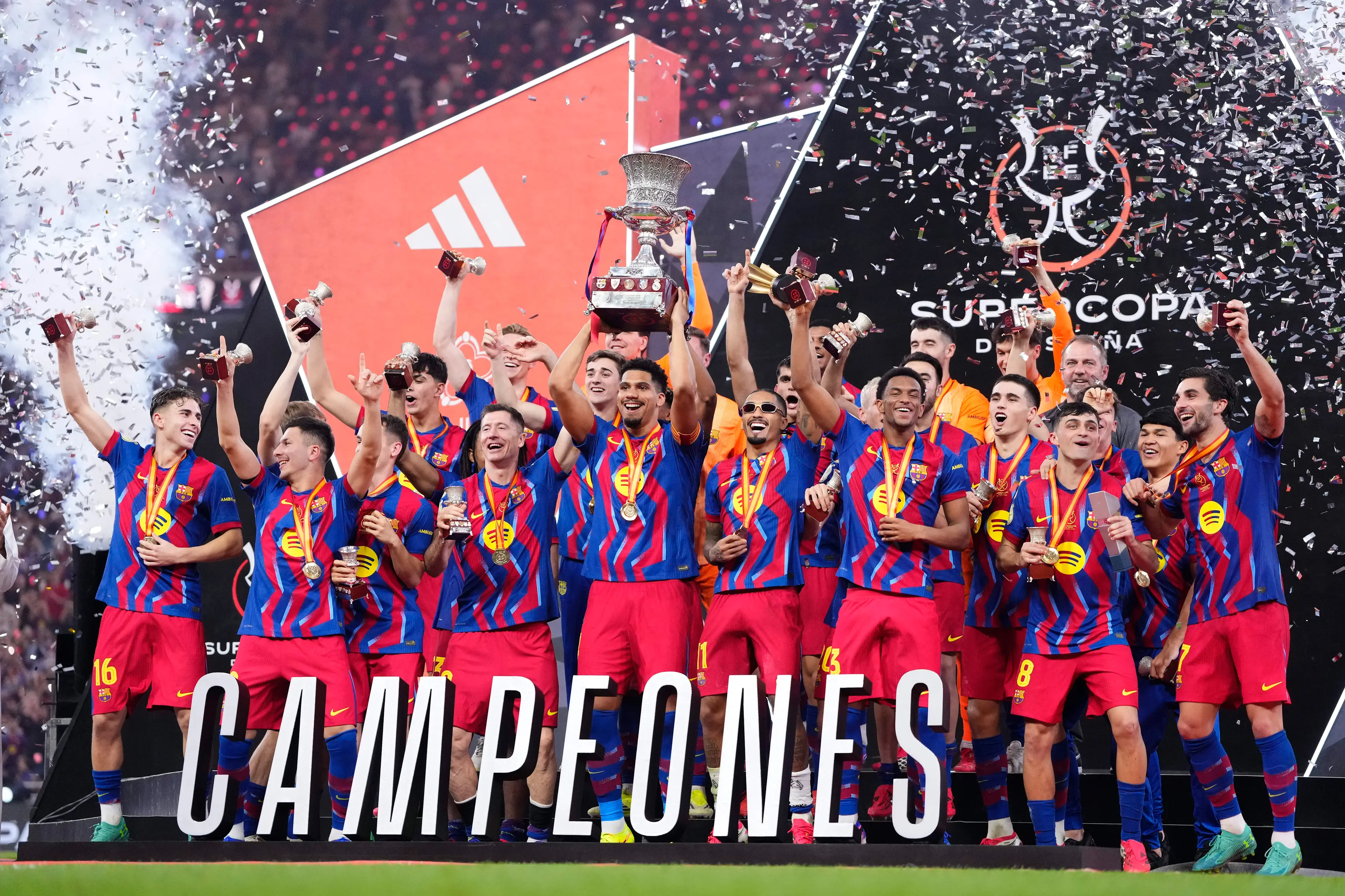 Barcelona won the Supercopa de Espana. Image: Getty