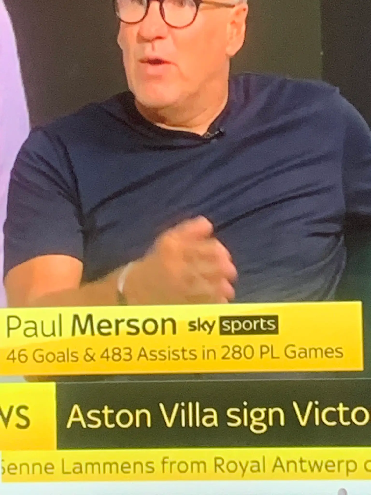 Paul Merson's appearance on Sky Sports had quite the error. Image: Sky Sports