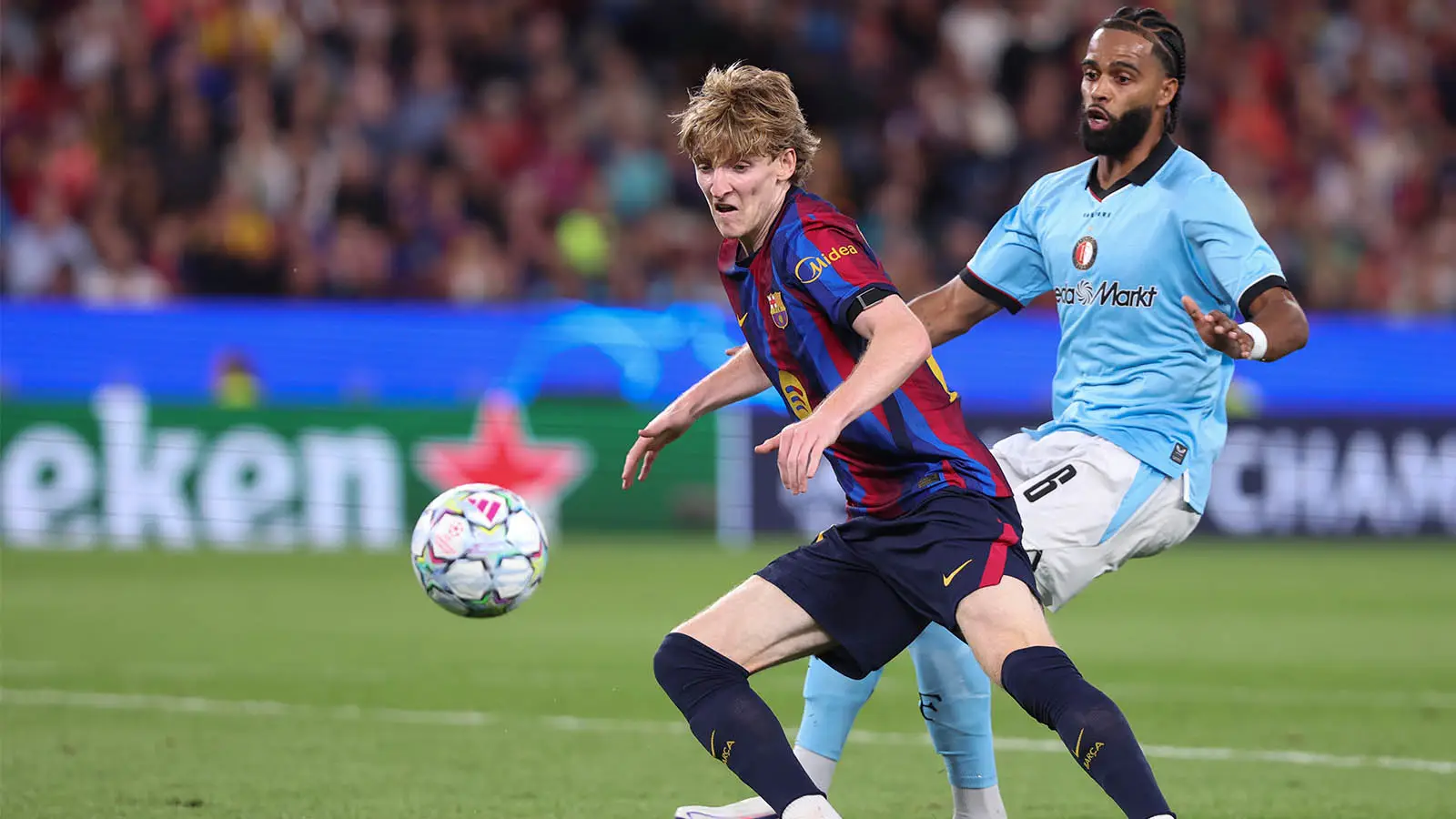 Gordon impressed on Champions League debut for Barcelona (Image: Getty)