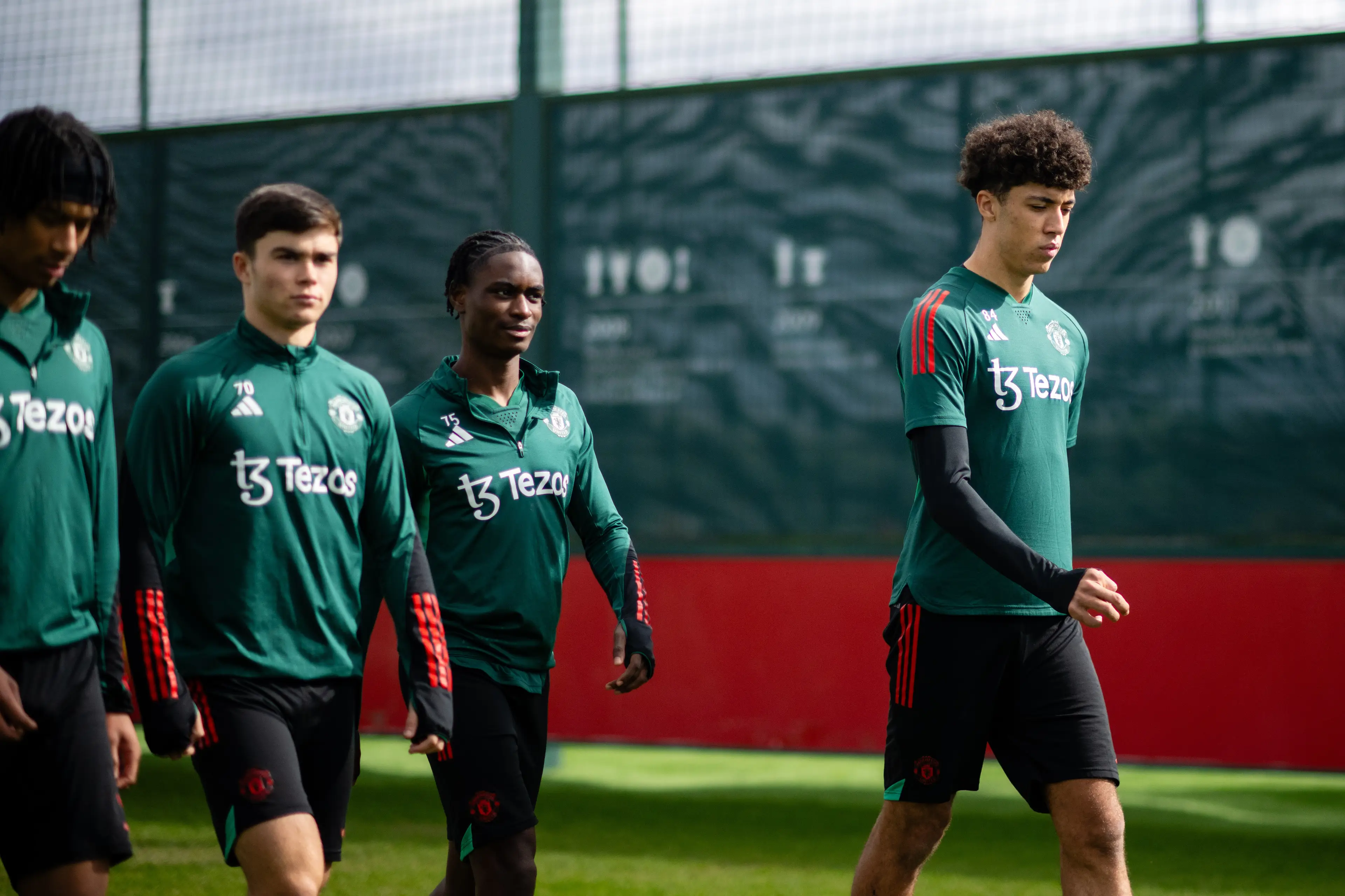 Oyedele with fellow academy graduates Harry Amass, Habeeb Ogunneye and Ethan Wheatley. Image credit: Getty