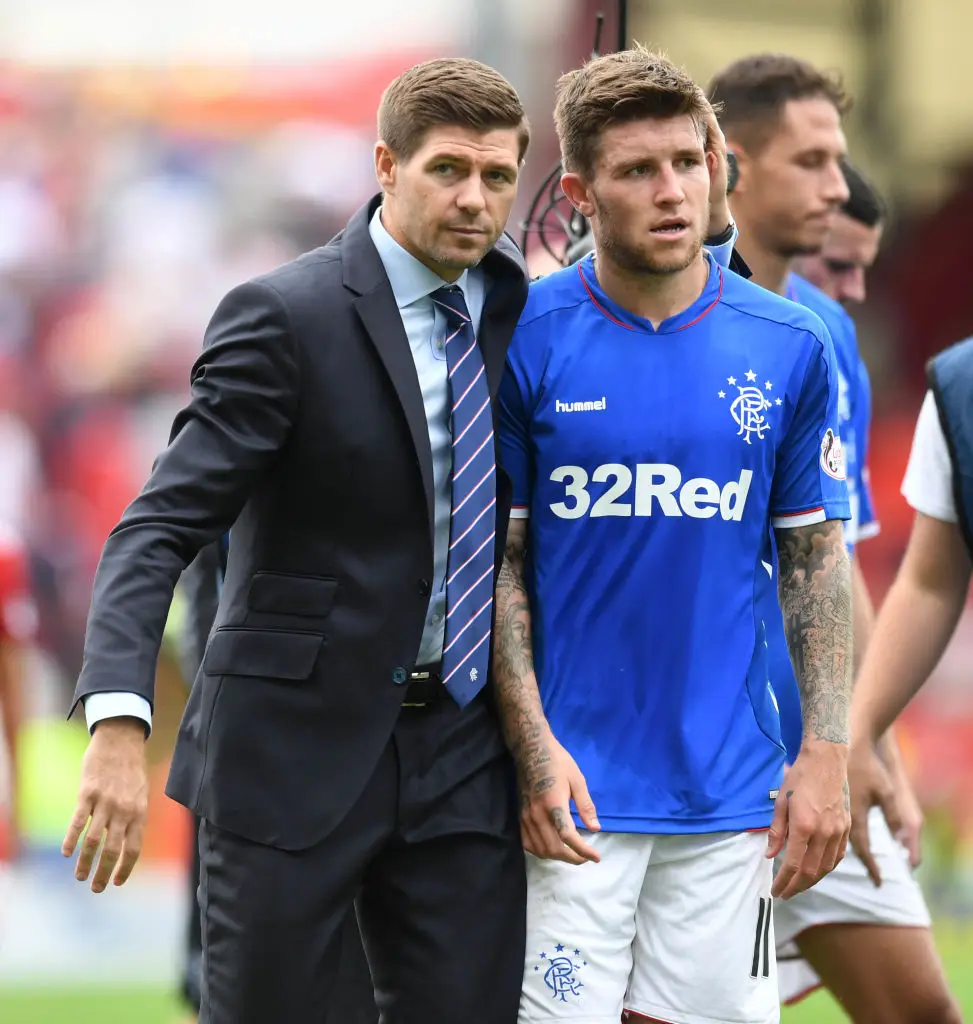 Steven Gerrard and Josh Windass at Rangers (Credit:Getty)