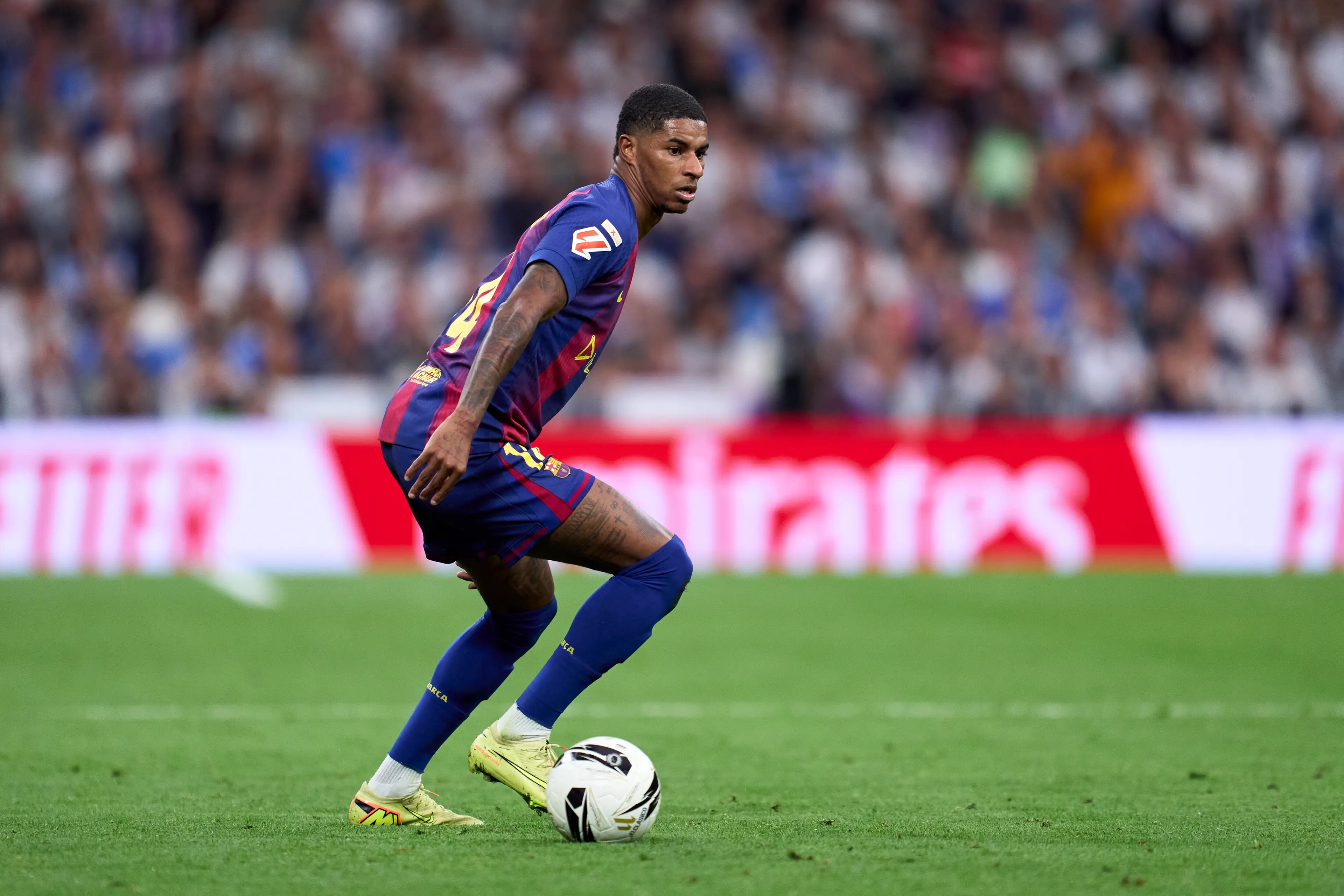 Marcus Rashford in action for Barcelona. Image: Getty