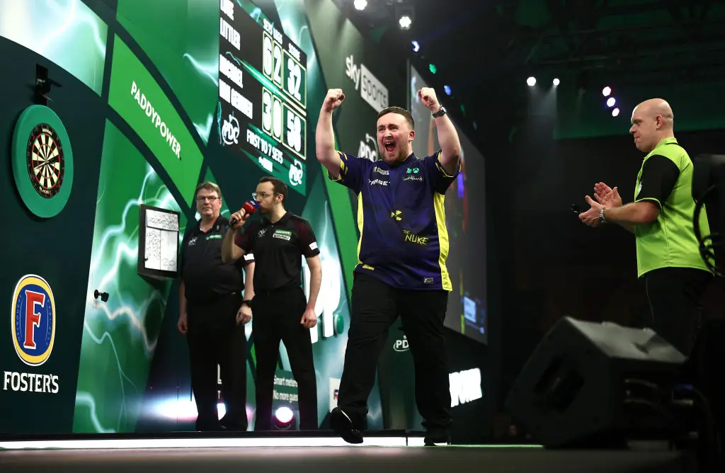 Luke Littler beat Michael van Gerwen in the 2025 PDC World Darts Championship final on Friday. (Image: Getty)