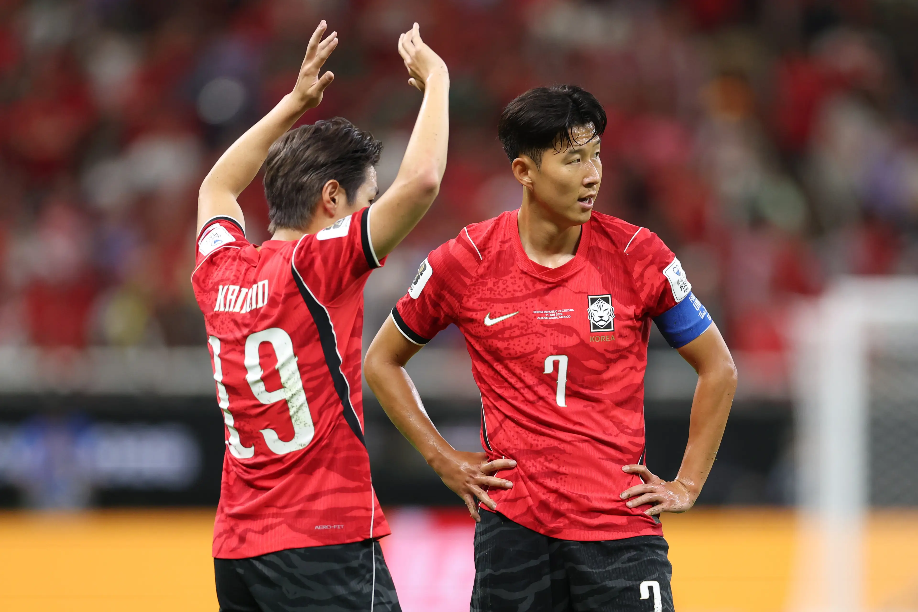 Heung-Min Son #7 of Korea Republic looks on during the FIFA World Cup 2026 Group A match between Korea Republic and Czechia (Getty Images)