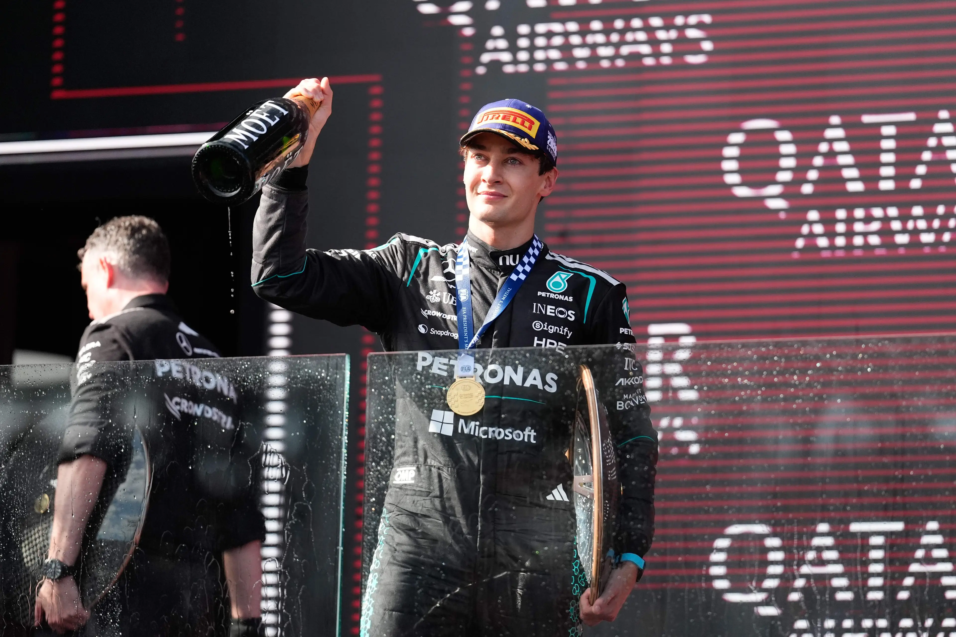 George Russell won the 2026 Australian Grand Prix. Image: Getty