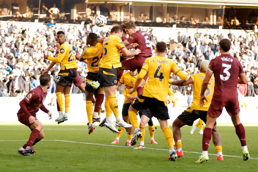 A header from John Stones sealed Manchester City's win over Wolverhampton Wanderers in the Premier League on Sunday. (Image: Getty)