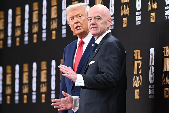 US President Donald Trump and FIFA president Gianni Infantino pictured (Image: Getty)